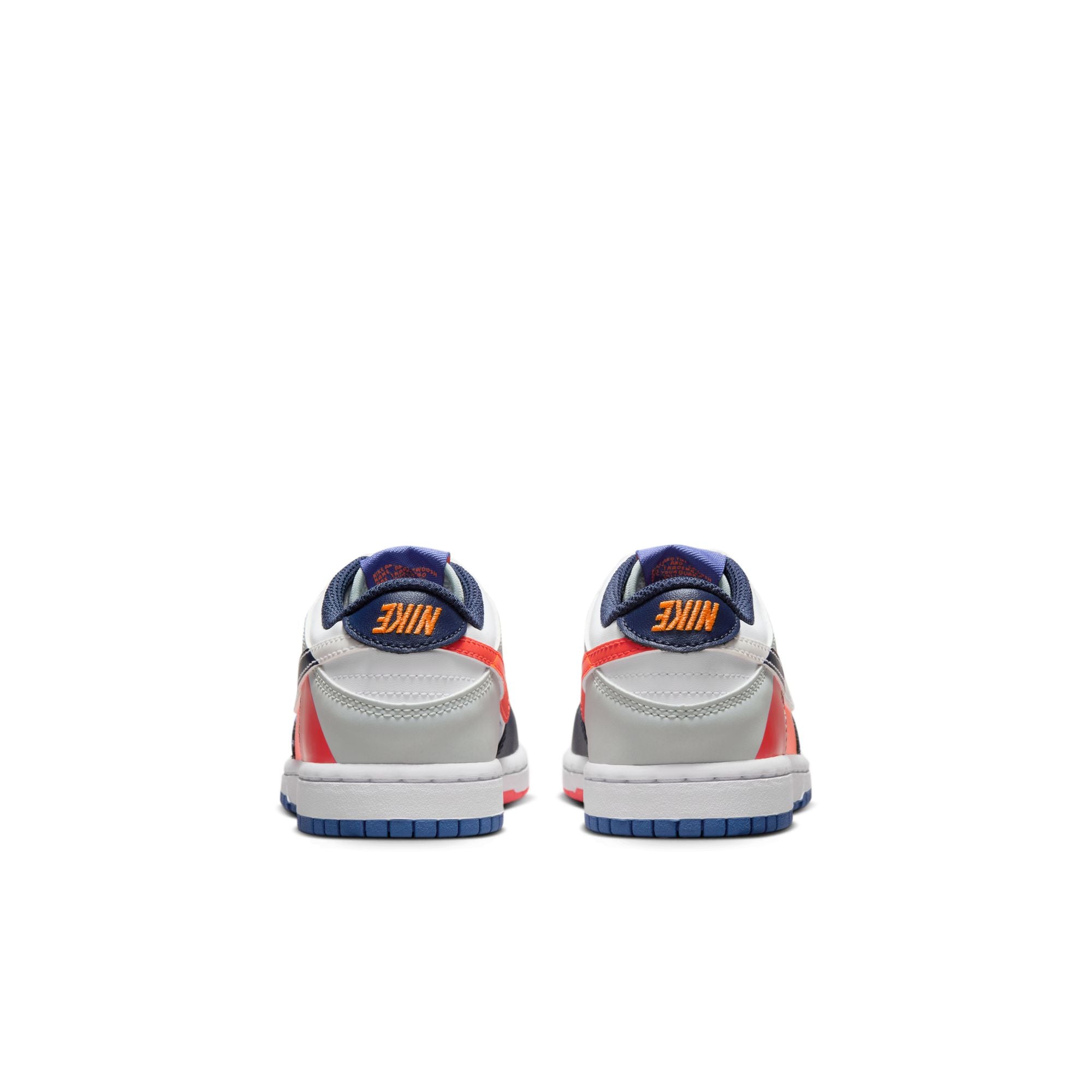 KIDS NIKE DUNK LOW SE PS (WHITE/LIGHT SILVER/MIDNIGHT NAVY)