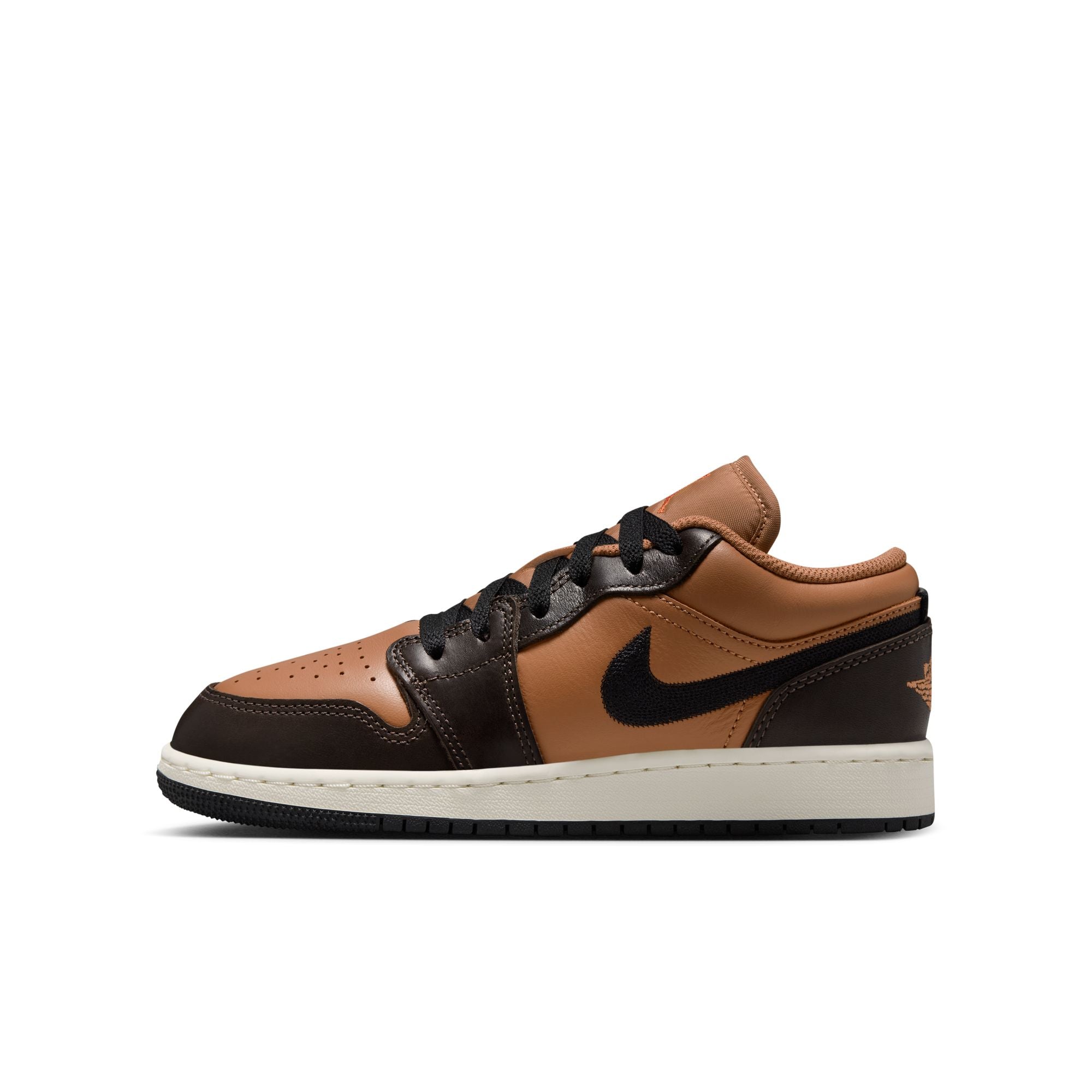 KIDS AIR JORDAN 1 LOW SE BG (FLAX/BLACK/BAROQUE BROWN)