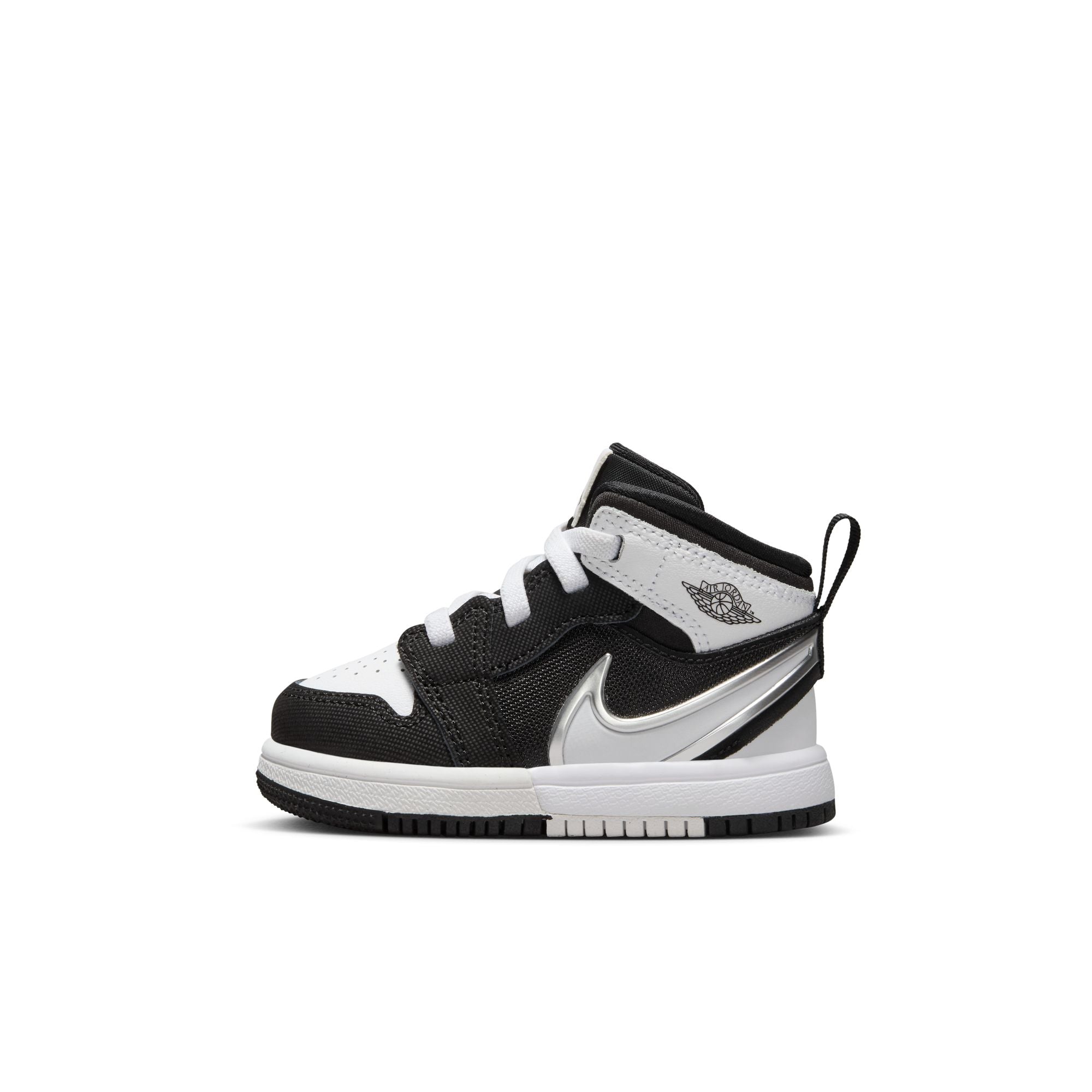 KIDS JORDAN 1 MID RM EASYON TD (BLACK/WHITE)