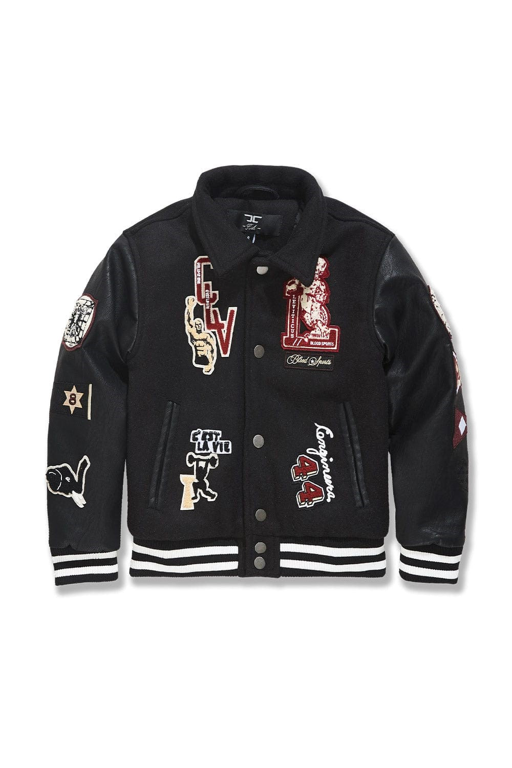 KIDS JORDAN CRAIG CARPE DIEM VARSITY JACKET (BLACK)