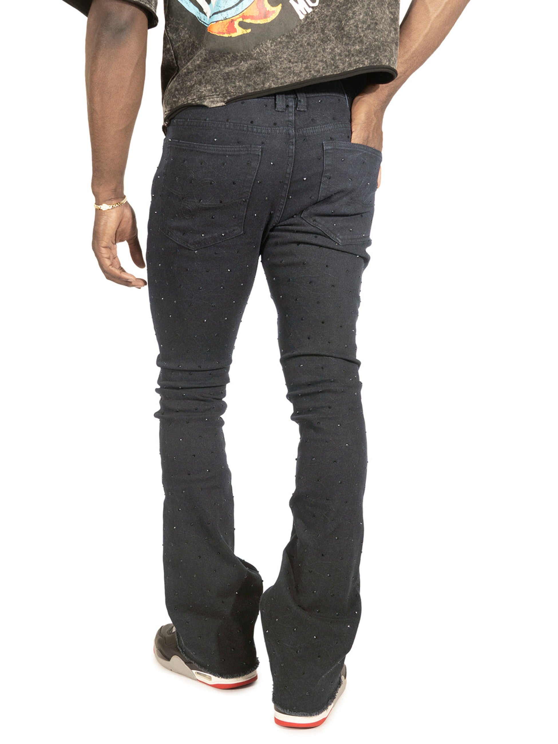 MENS FROST ORIGINALS ROMANO STACKED STONE JEAN (BLACK)