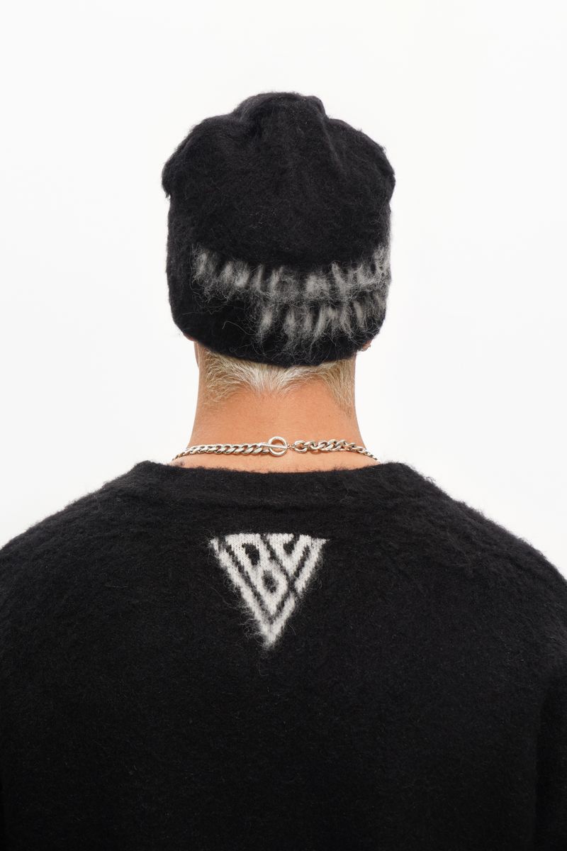 VALABASAS "ZINNIA" MOHAIR BEENIE (BLACK)