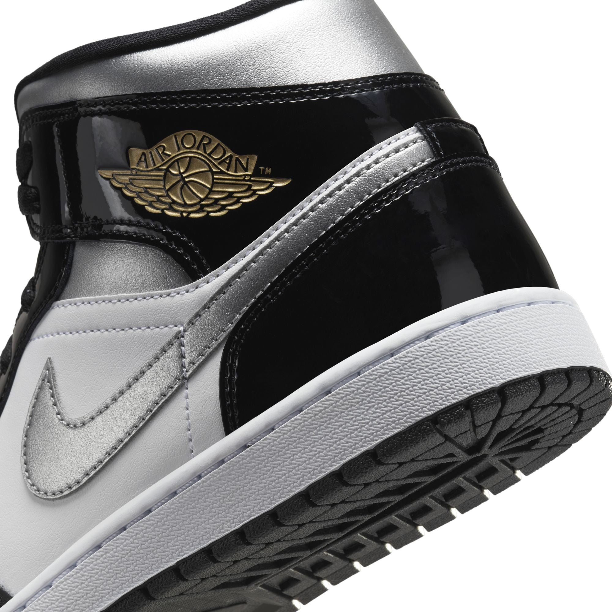 MENS AIR JORDAN 1 MID SE (BLACK PATENT)