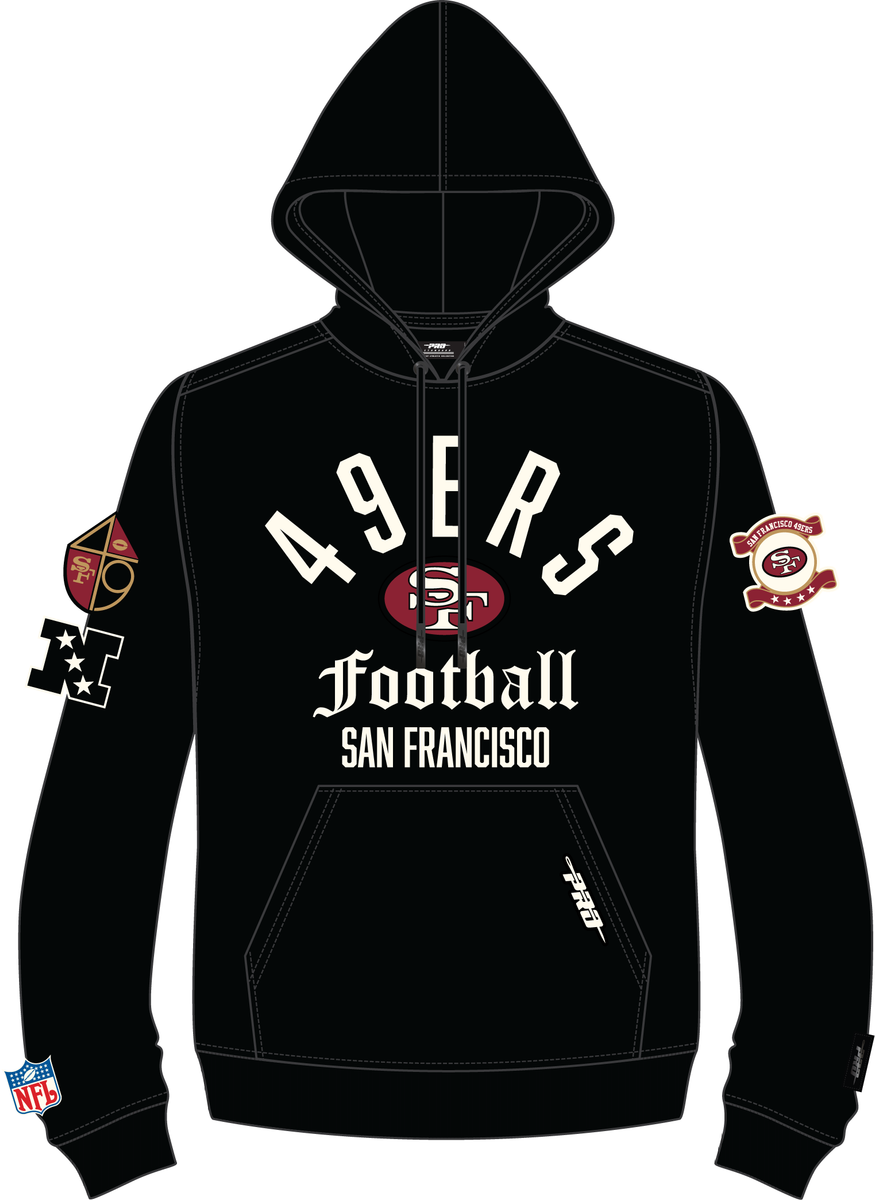 MENS PRO STANDARD SAN FRANCISCO 49ERS  MODERN ORIGINALS M FLC PO HOODIE (BLACK)