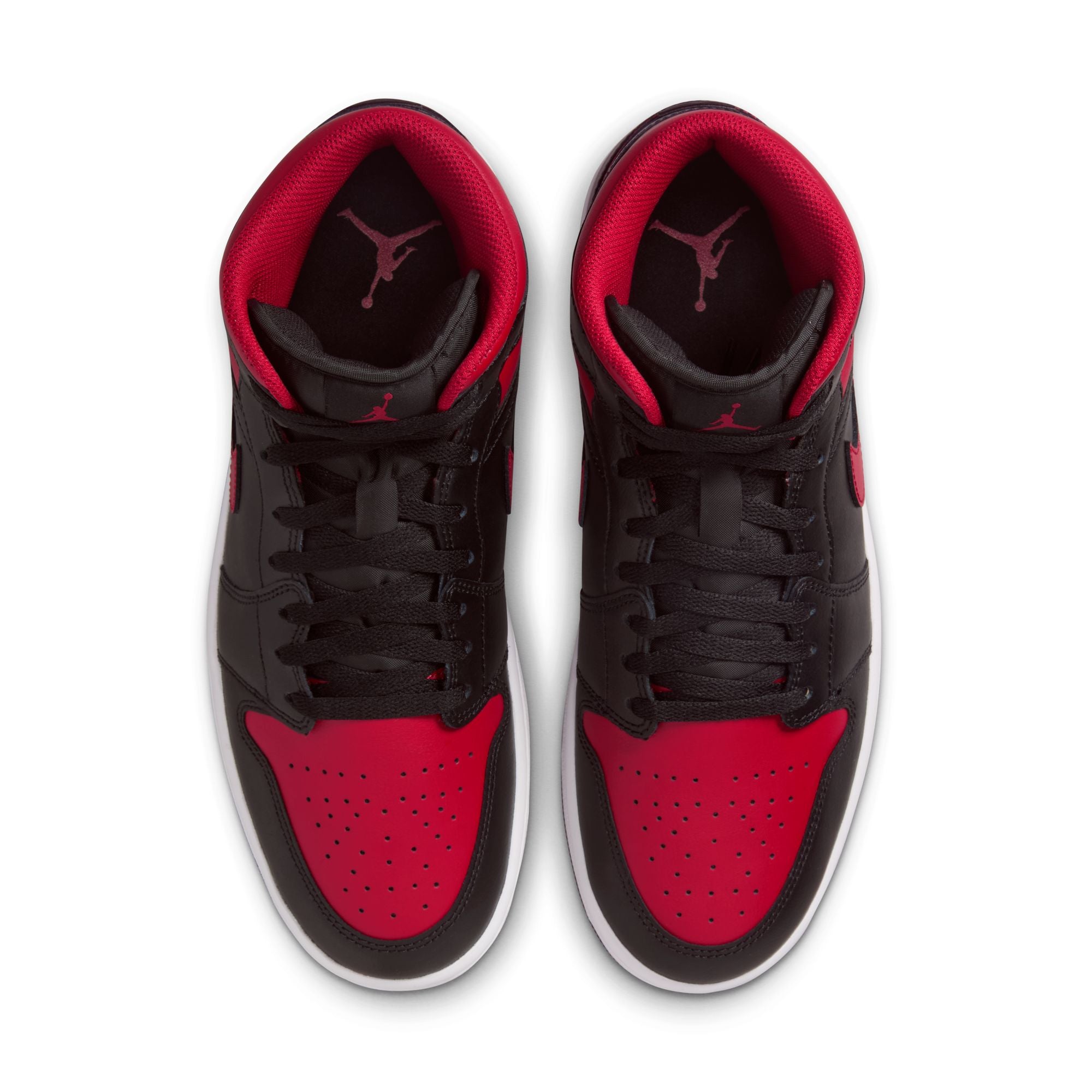 MENS AIR JORDAN 1 MID (BLACK/VARSITY RED/SUMMIT WHITE)