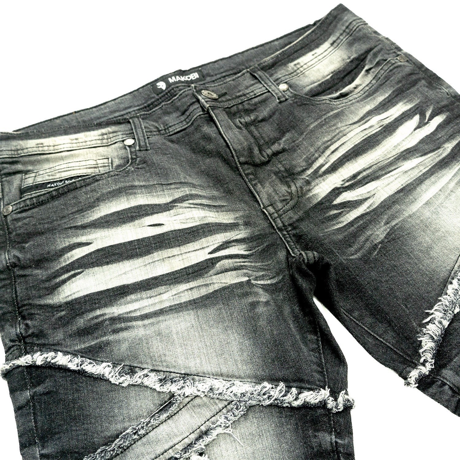 MENS MAKOBI VENETA STACKED JEAN (BLACK WASH)