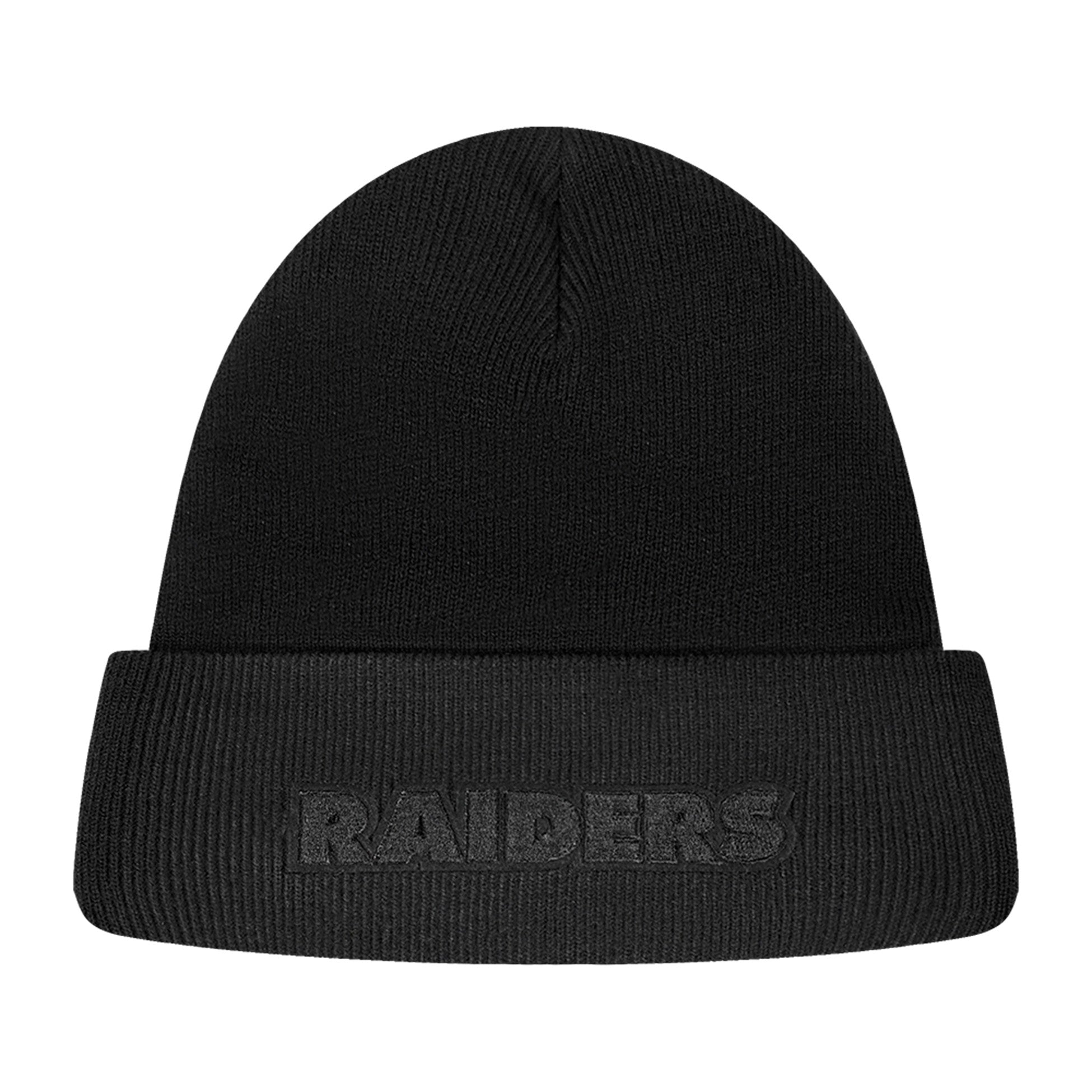 PRO STANDARD LAS VEGAS RAIDERS WASHED VANGUARD UNLINED PRO BEANIE CUFFED (BLACK)