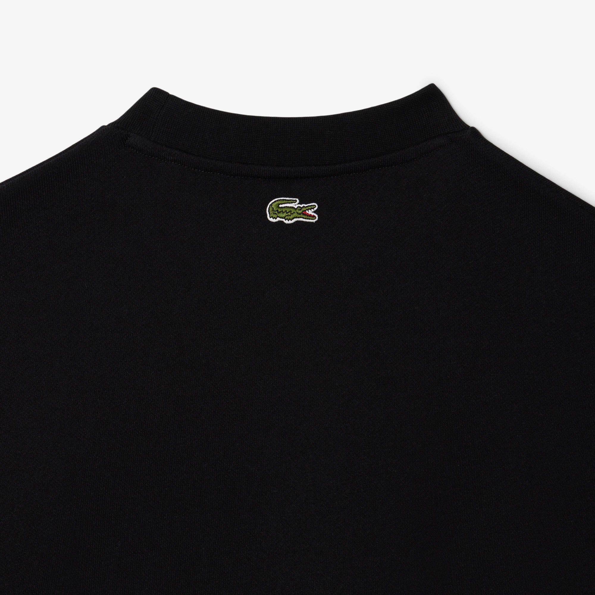 MENS LACOSTE LOOSE FIT FLEECE SWEATSHIRT (BLACK)