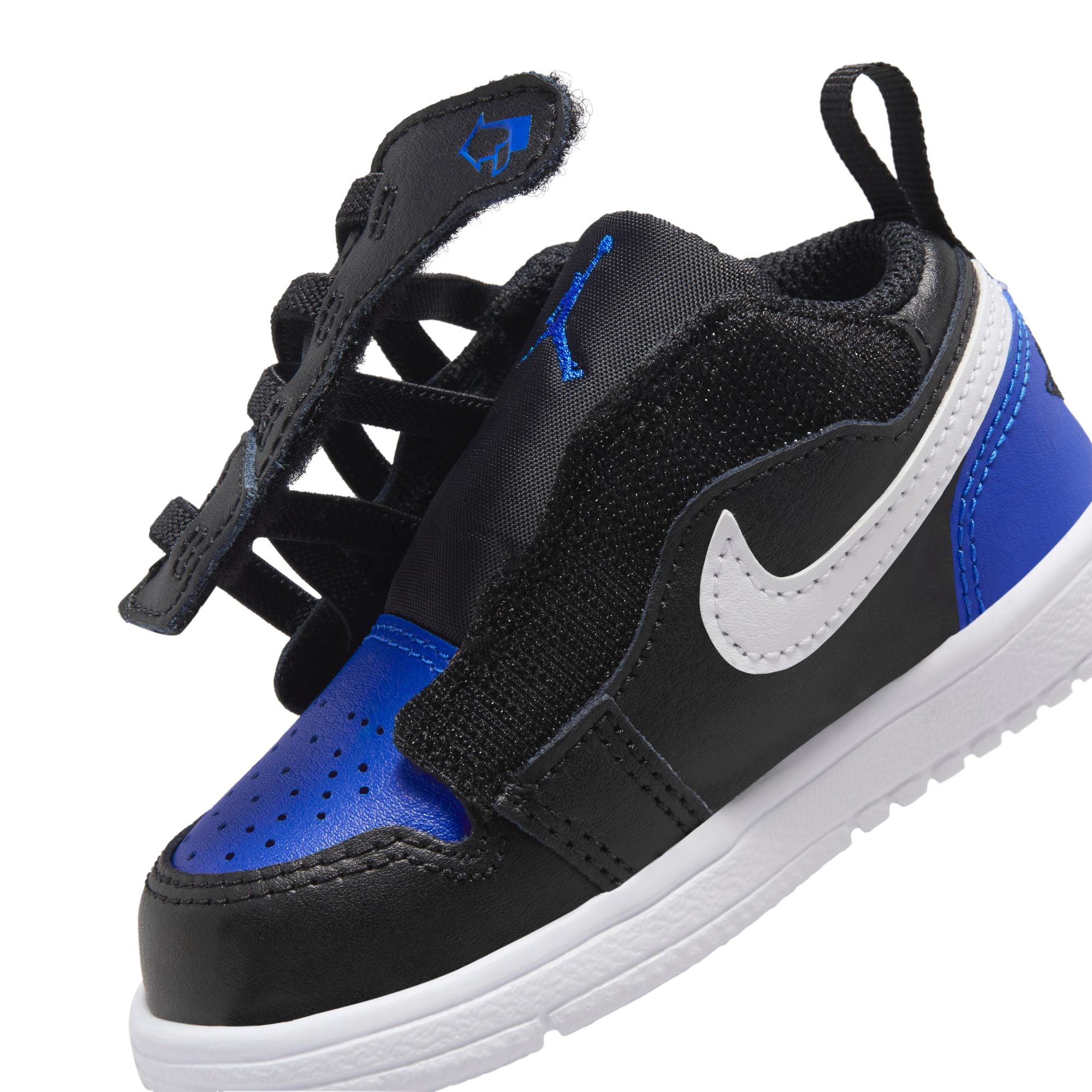 KIDS JORDAN 1 LOW ALT TD (BLACK/WHITE/GAME ROYAL)