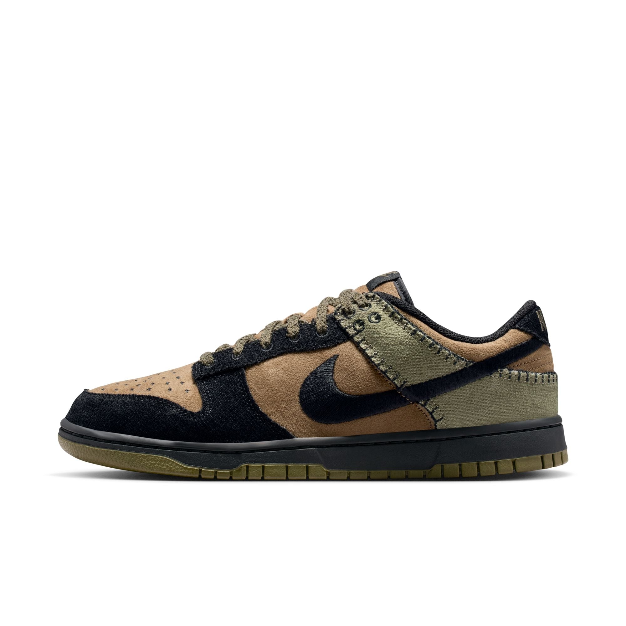 MENS NIKE DUNK LOW RETRO SE (BROWN KELP/BLACK/MEDIUM OLIVE)