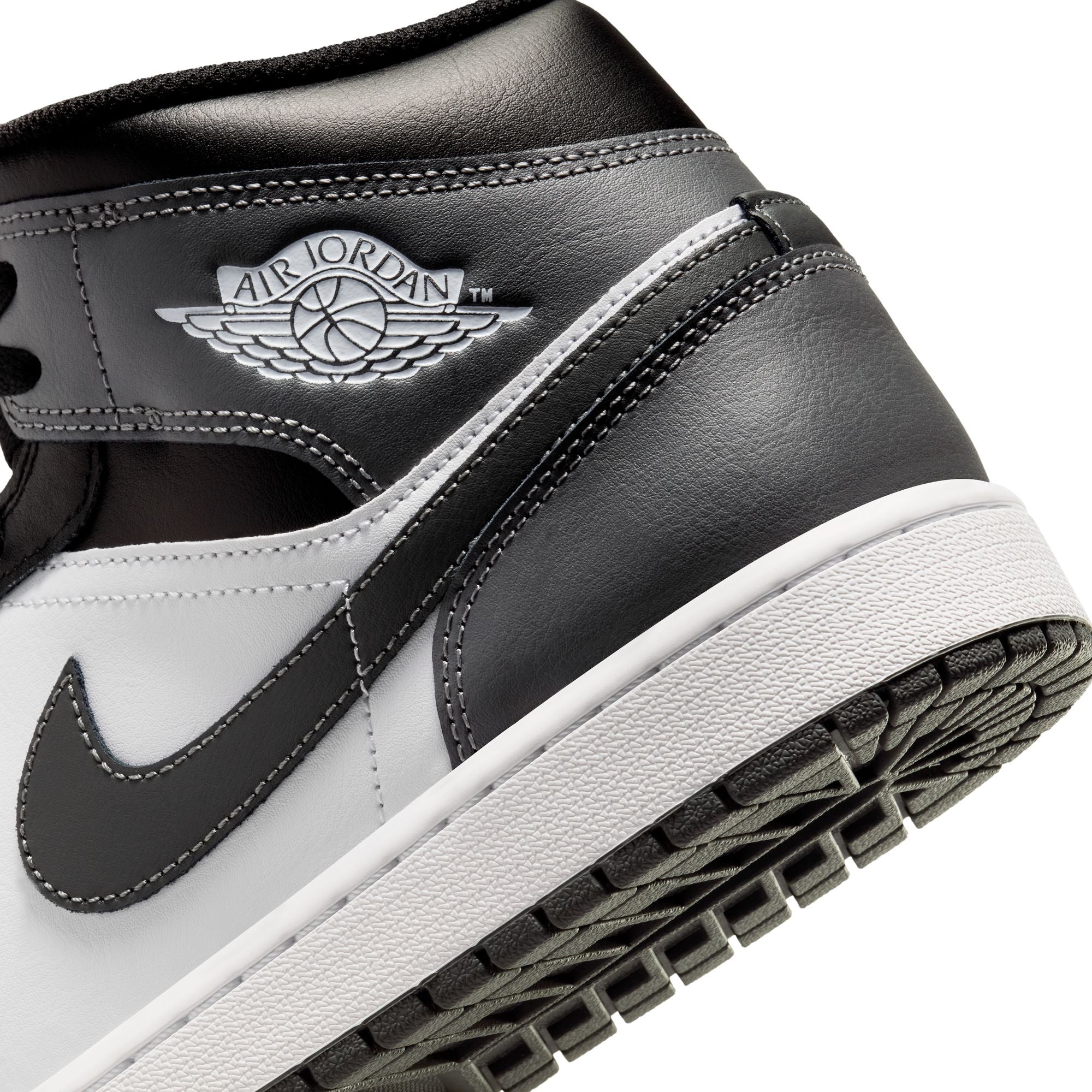 MENS AIR JORDAN 1 MID (BLACK/IRON GREY/WHITE)