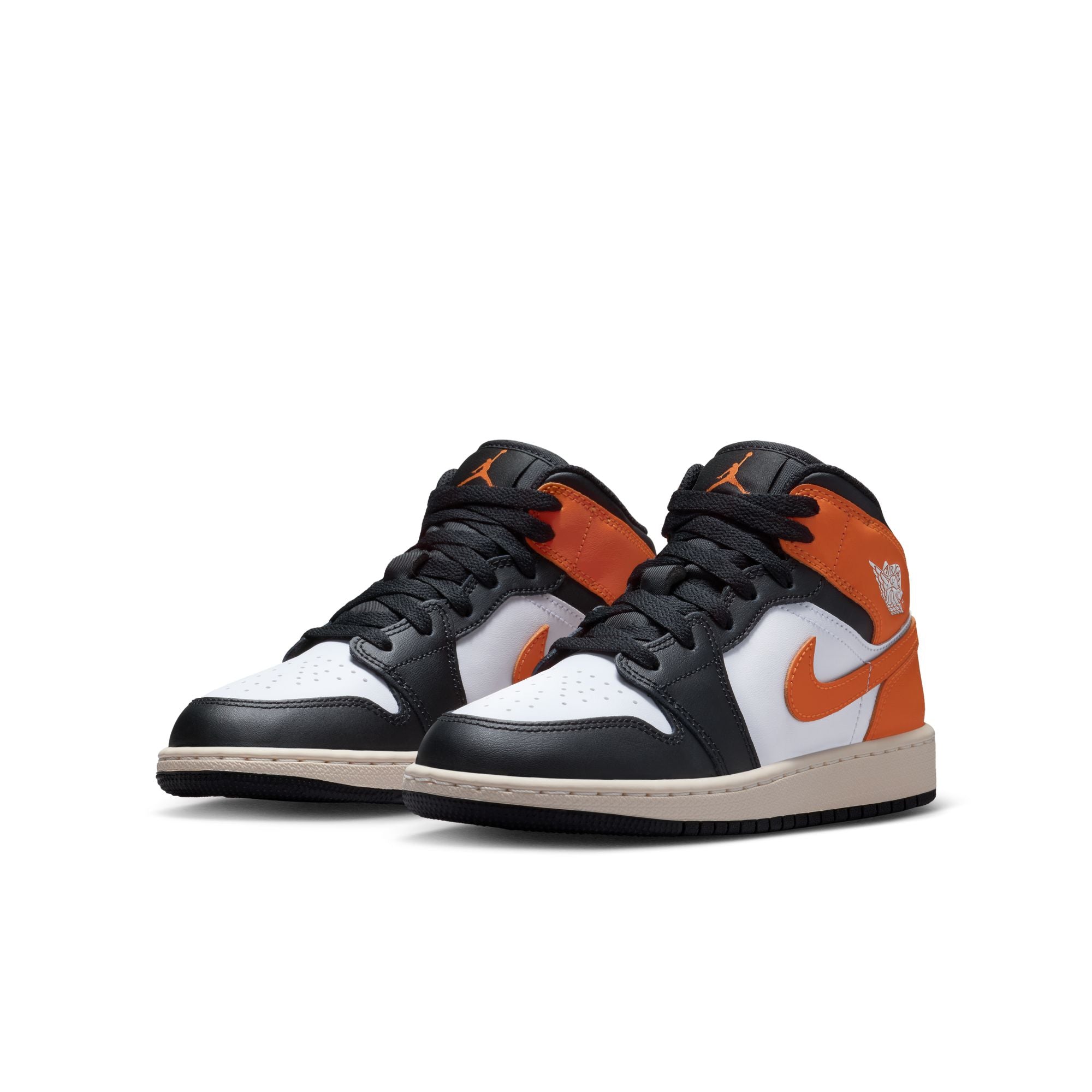 KIDS AIR JORDAN 1 MID GS (STARFISH/BLACK/WHITE/SAIL)