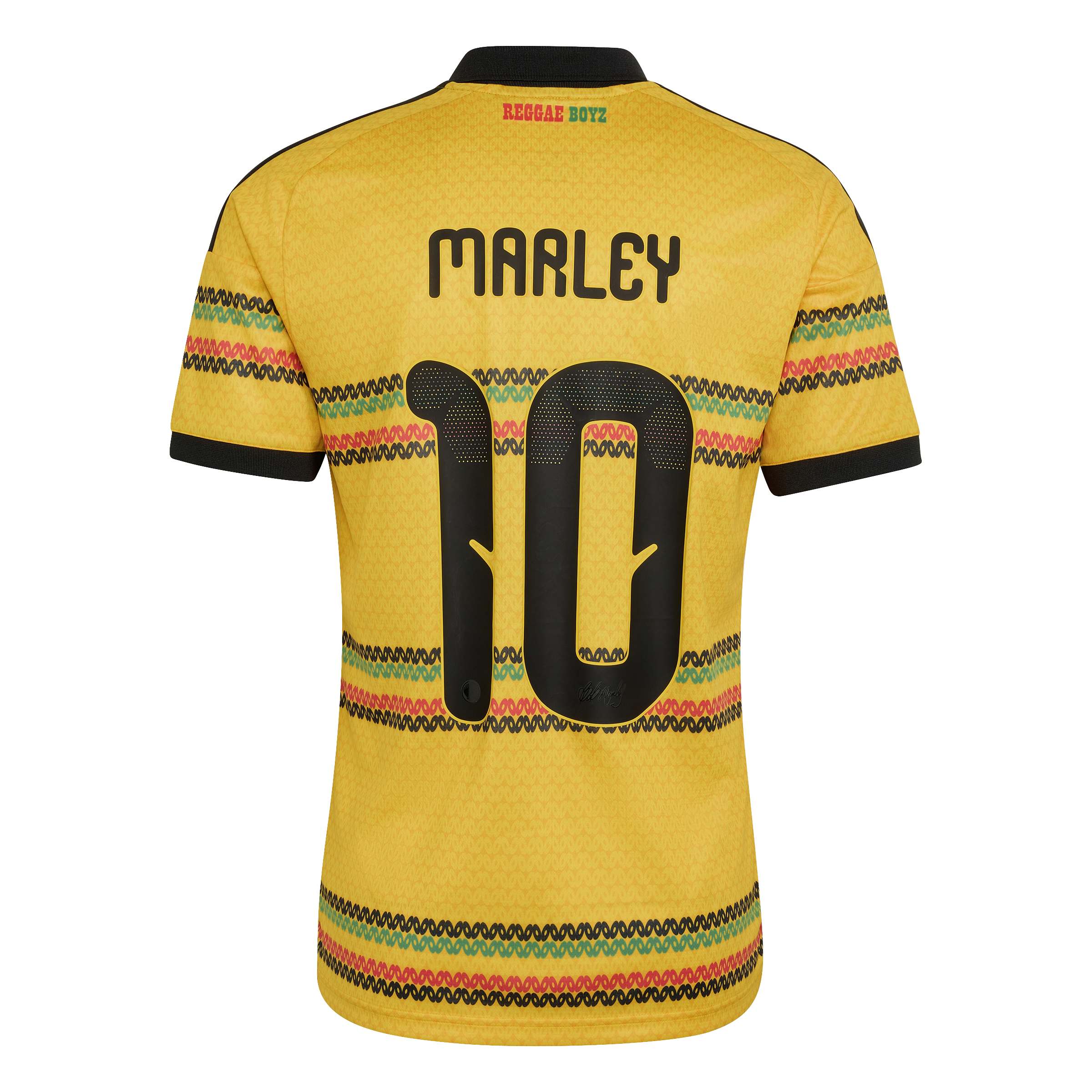 MENS ADIDAS JAMAICA 26 X BOB MARLEY HOME MARLEY 10 JERSEY (BOLD GOLD)