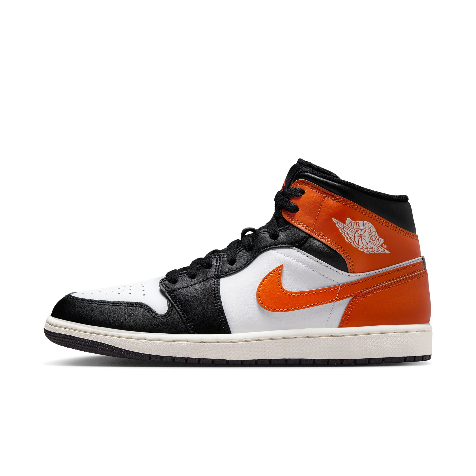 MENS AIR JORDAN 1 MID (STARFISH/BLACK/WHITE/SAIL)