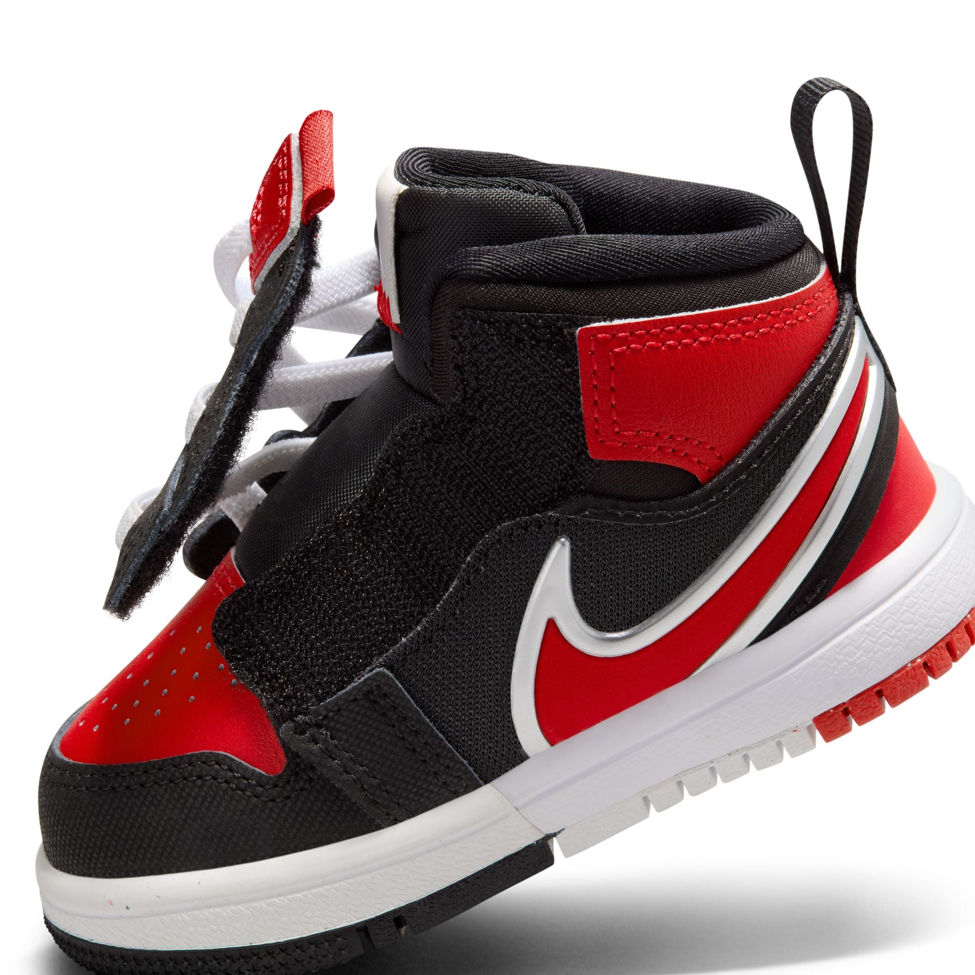 KIDS JORDAN 1 MID RM EASYON TD (BLACK/UNIVERSITY RED/WHITE)