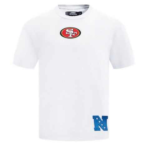MENS PRO STANDARD SAN FRANCISCO 49ERS WINGSPAN M CJ DROP SHOULDER T-SHIRT (WHITE)
