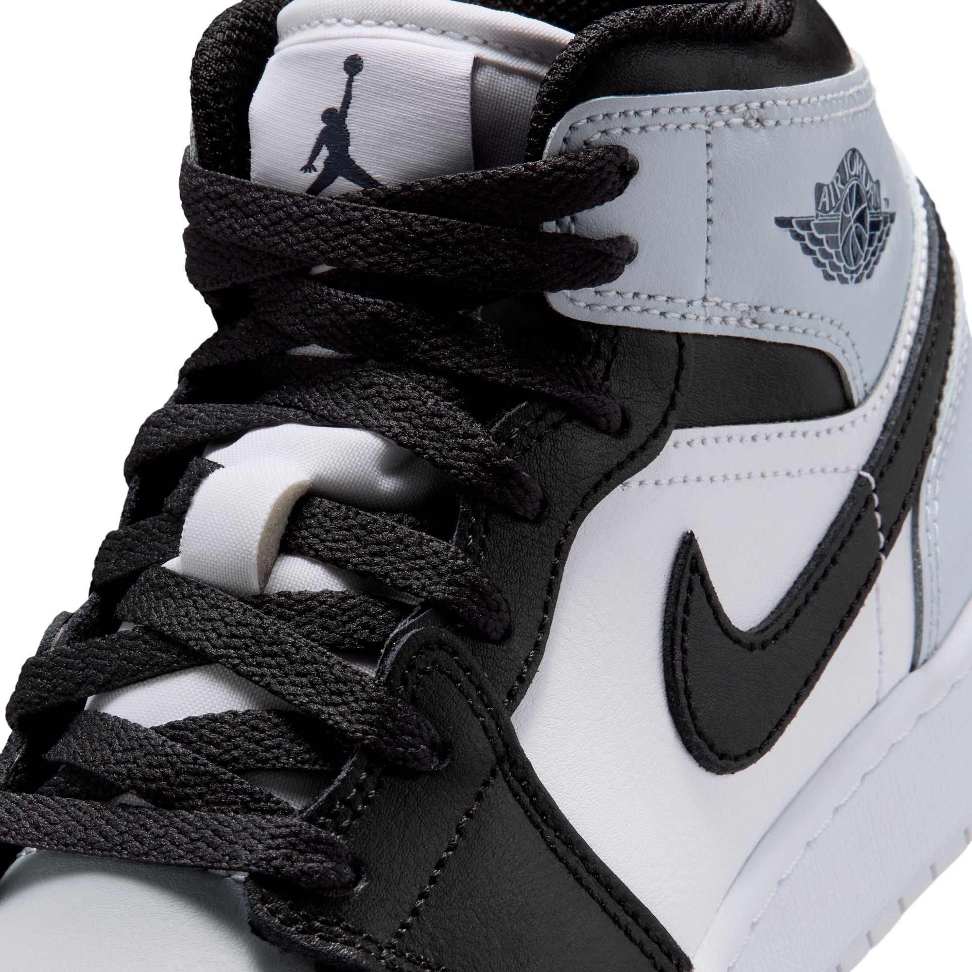 KIDS AIR JORDAN 1 MID GS (BLACK/AURA/SQUADRON BLUE)