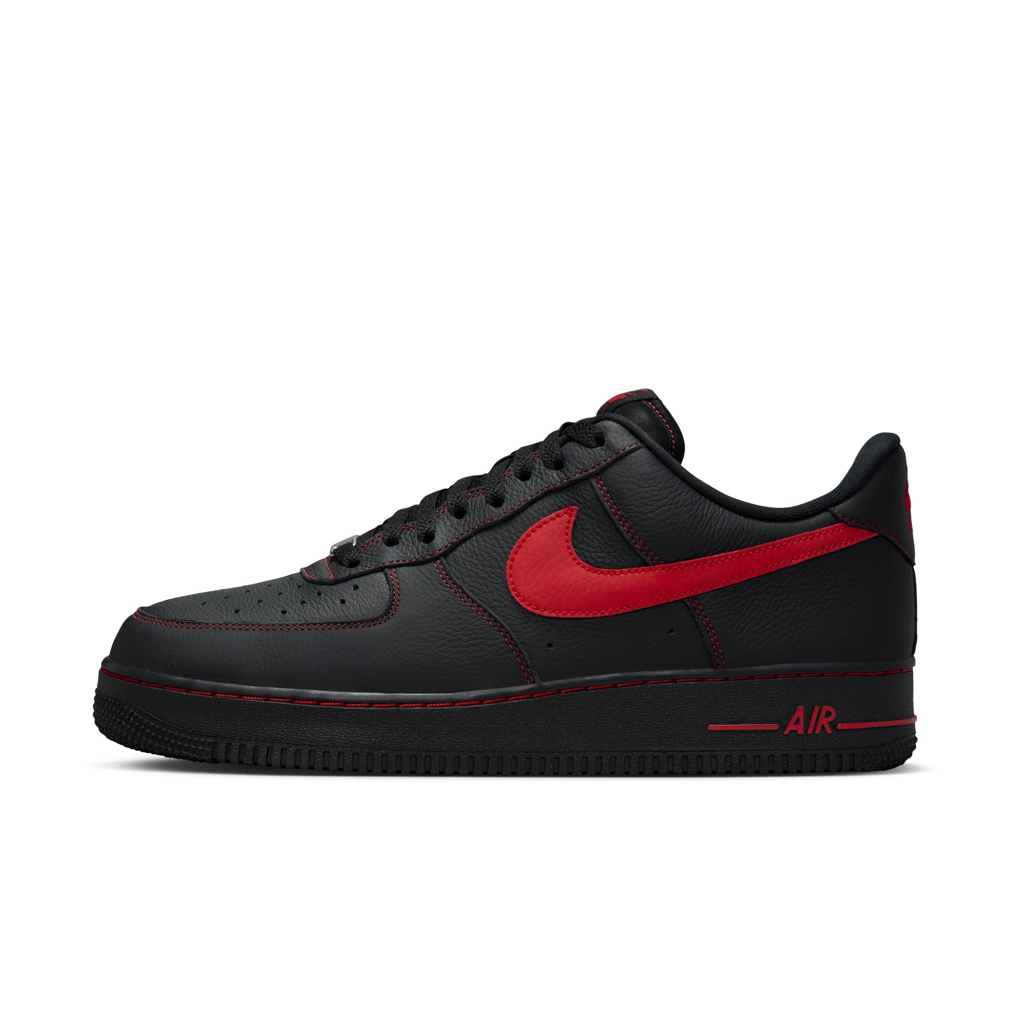 MENS NIKE AIR FORCE 1 '07 LV8 (BLACK/UNIVERSITY RED)