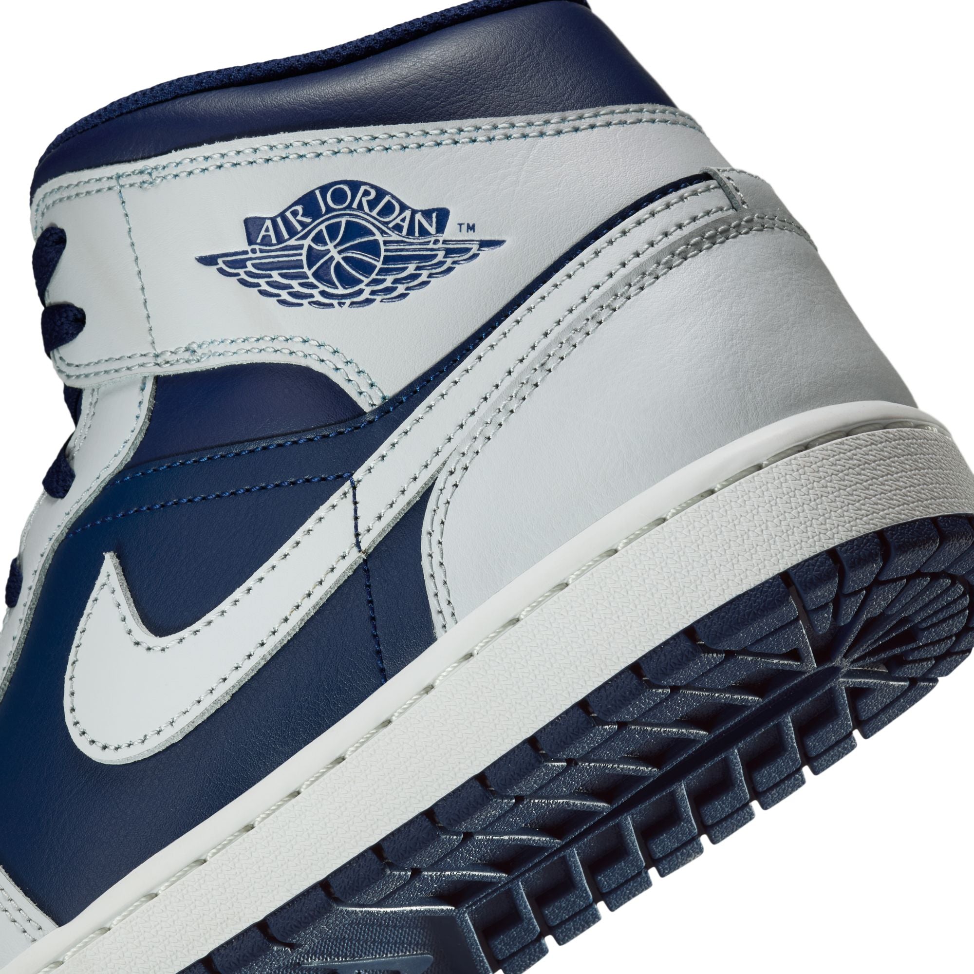 MENS AIR JORDAN 1 MID (BLUE VOID/PURE PLATINUM/SUMMIT WHITE)