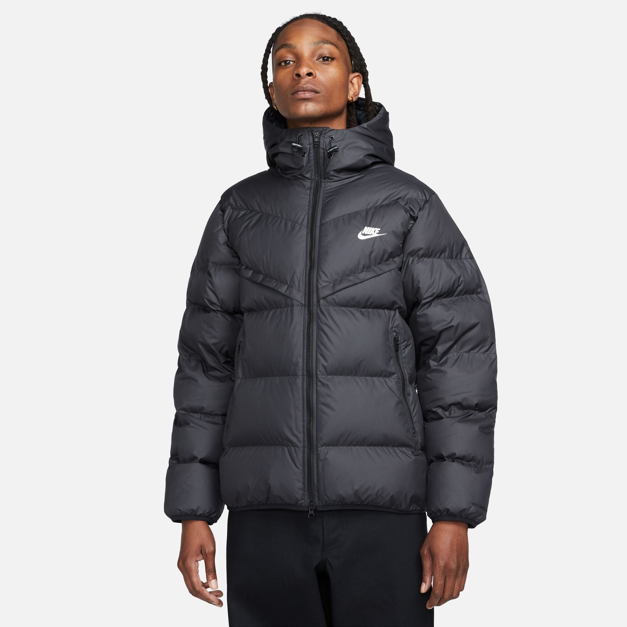 MENS NIKE STORM-FIT HOODED PUFFER JACKET (BLACK)