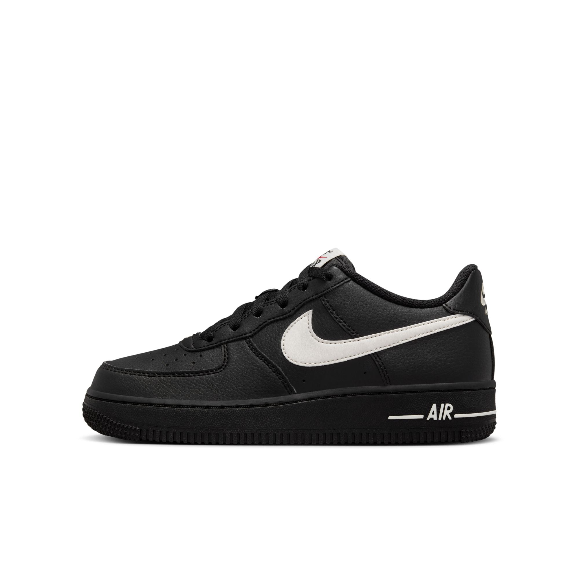 KIDS NIKE AIR FORCE 1 GS (BLACK/PHANTOM/UNIVERSITY RED)