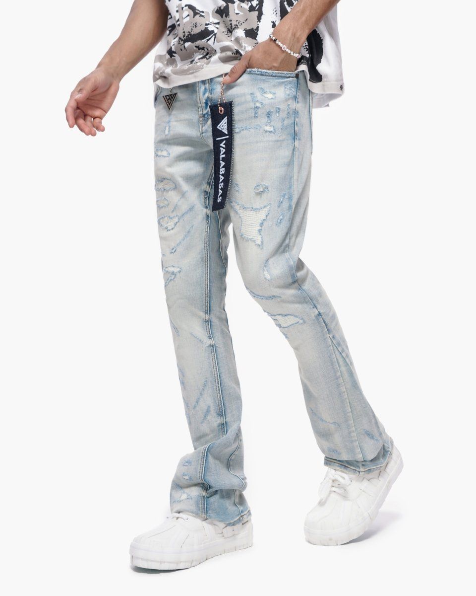 MENS VALABASAS FUGITIVE STACKED JEAN (LIGHT VINTAGE)