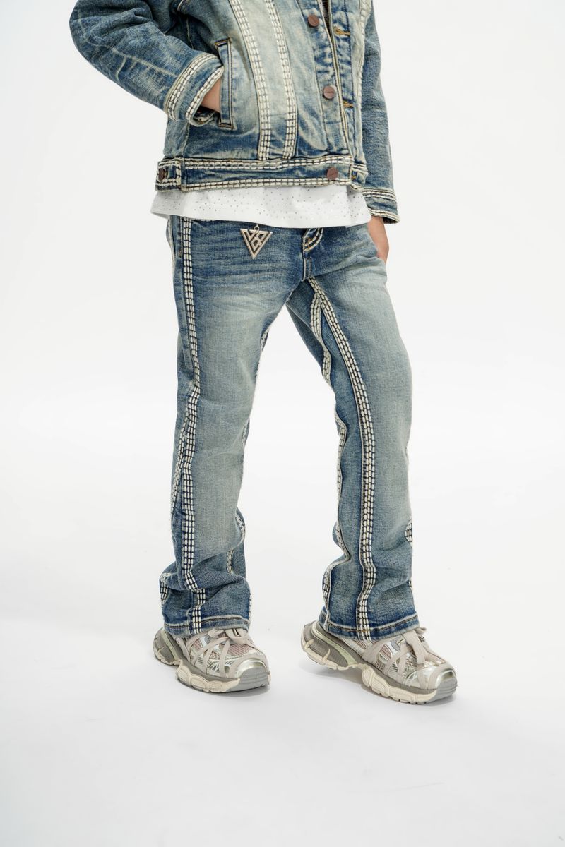 KIDS VALABASAS CODY STACKED JEAN (VINTAGE BLUE)