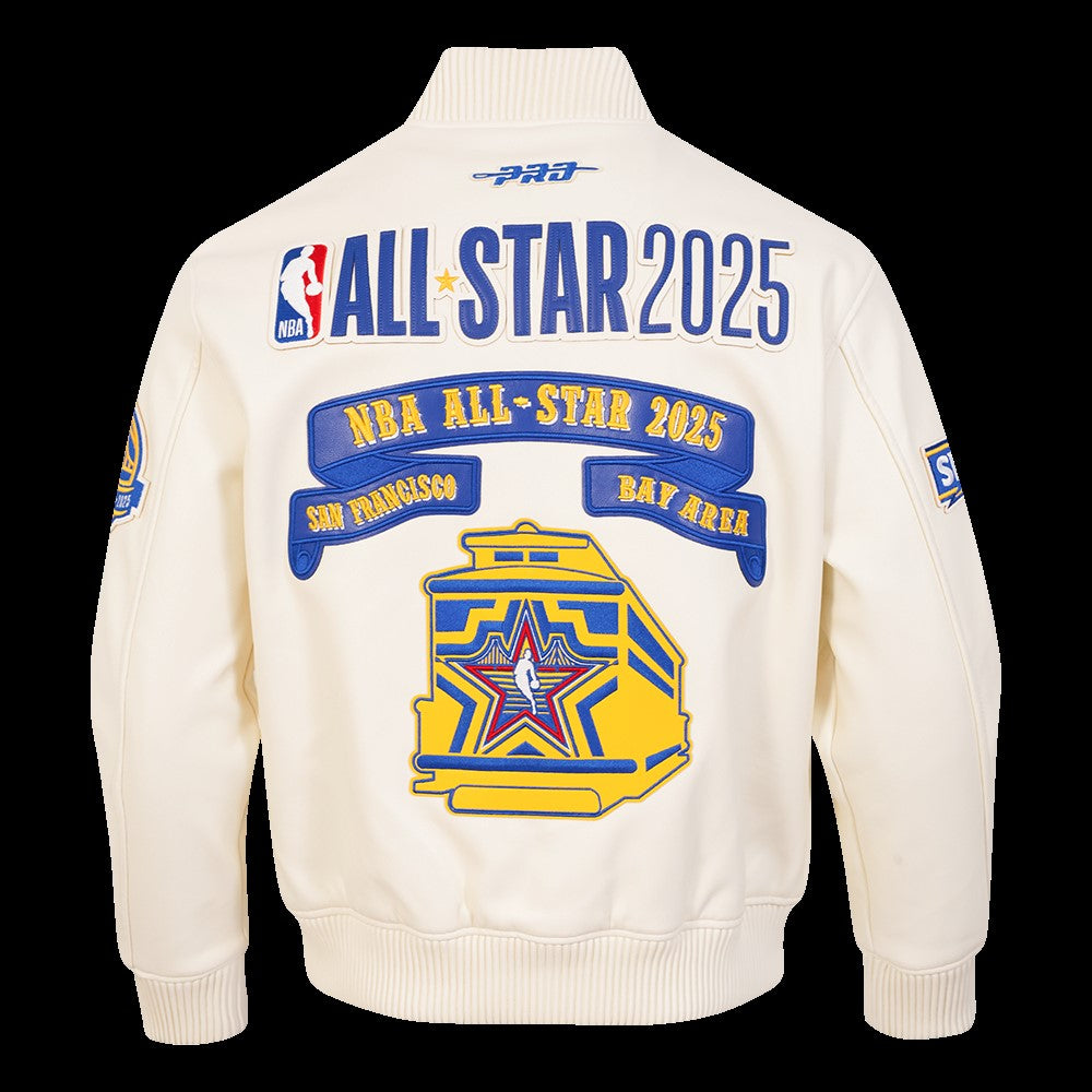 MENS NBA ALL STAR 2025 M LEATHER JACKET (EGGSHELL)