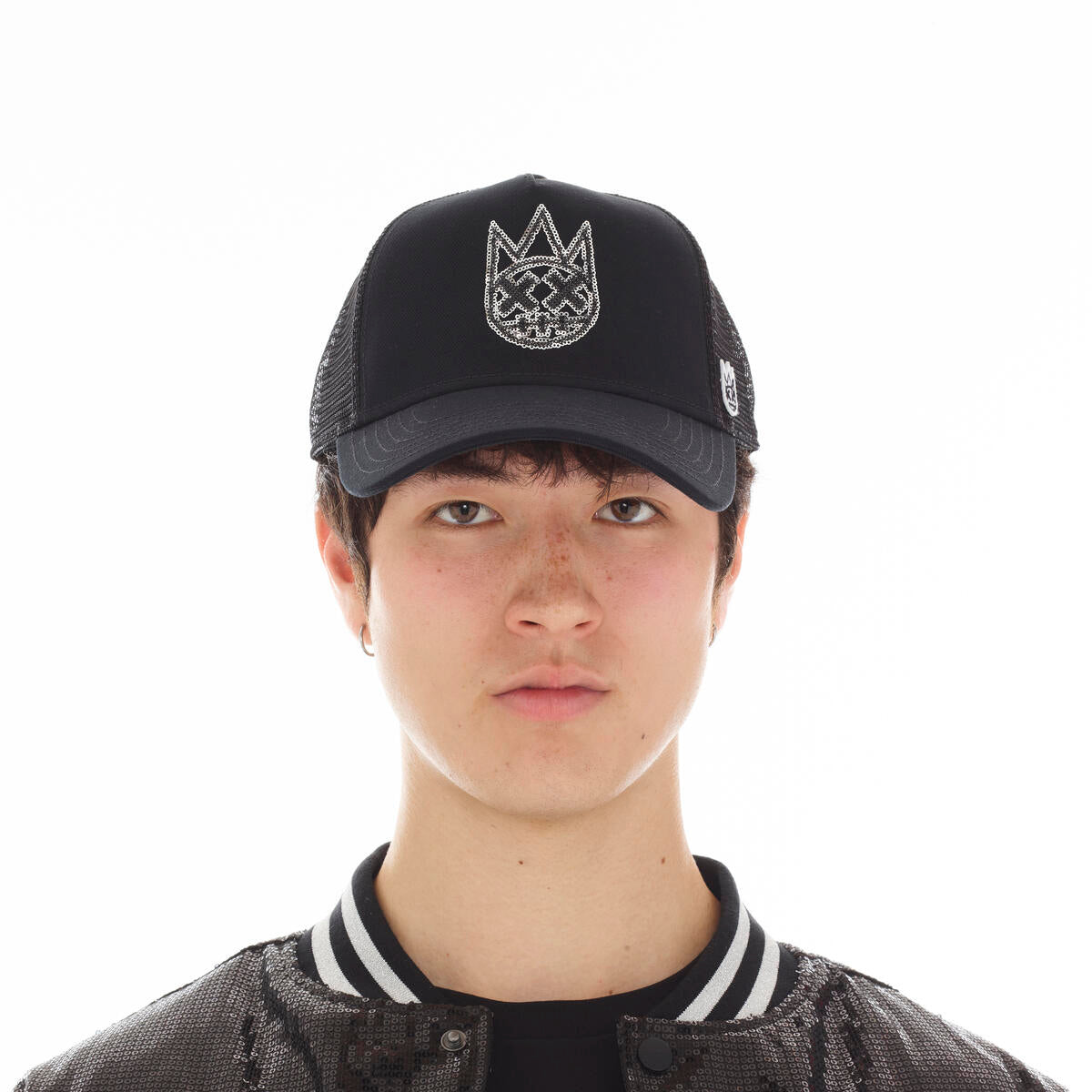 CULT SEQUINS TRUCKER HAT (BLACK)