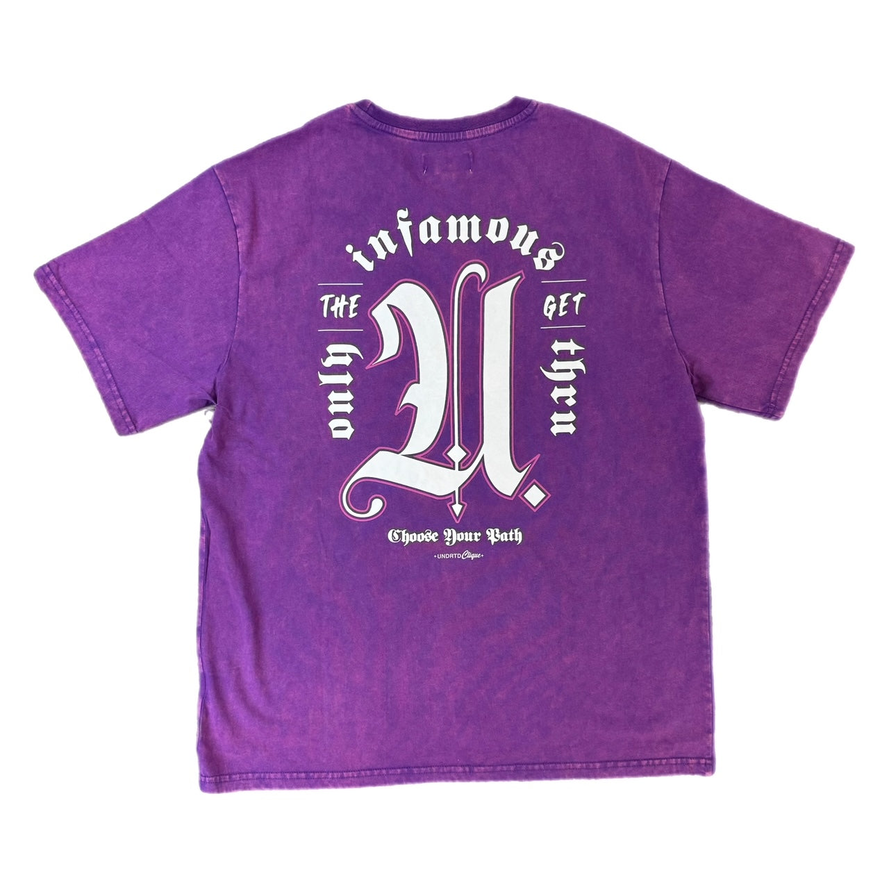 MENS HIGHLY UNDRTD DEATH B4 DISHONOR WASHED T-SHIRT (PURPLE)