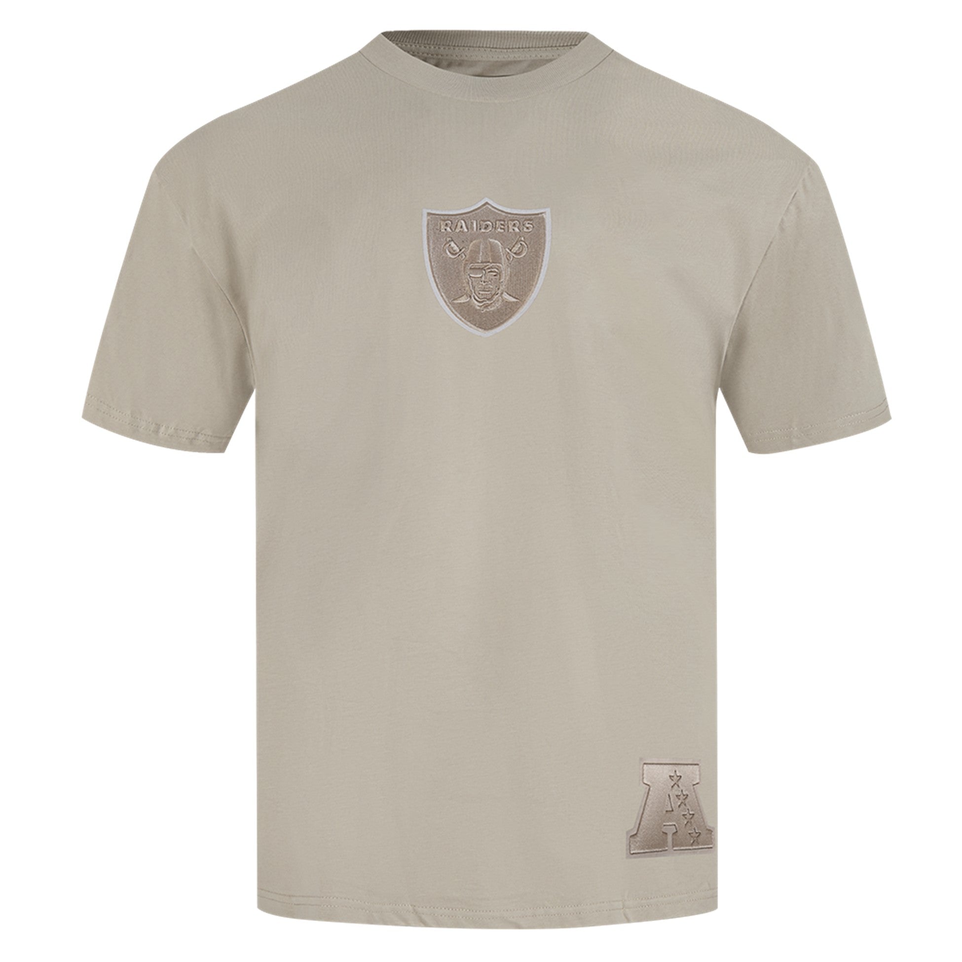 MENS PRO STANDARD LAS VEGAS RAIDERS WINGSPAN M CJ DROP SHOULDER T-SHIRT (TAUPE)