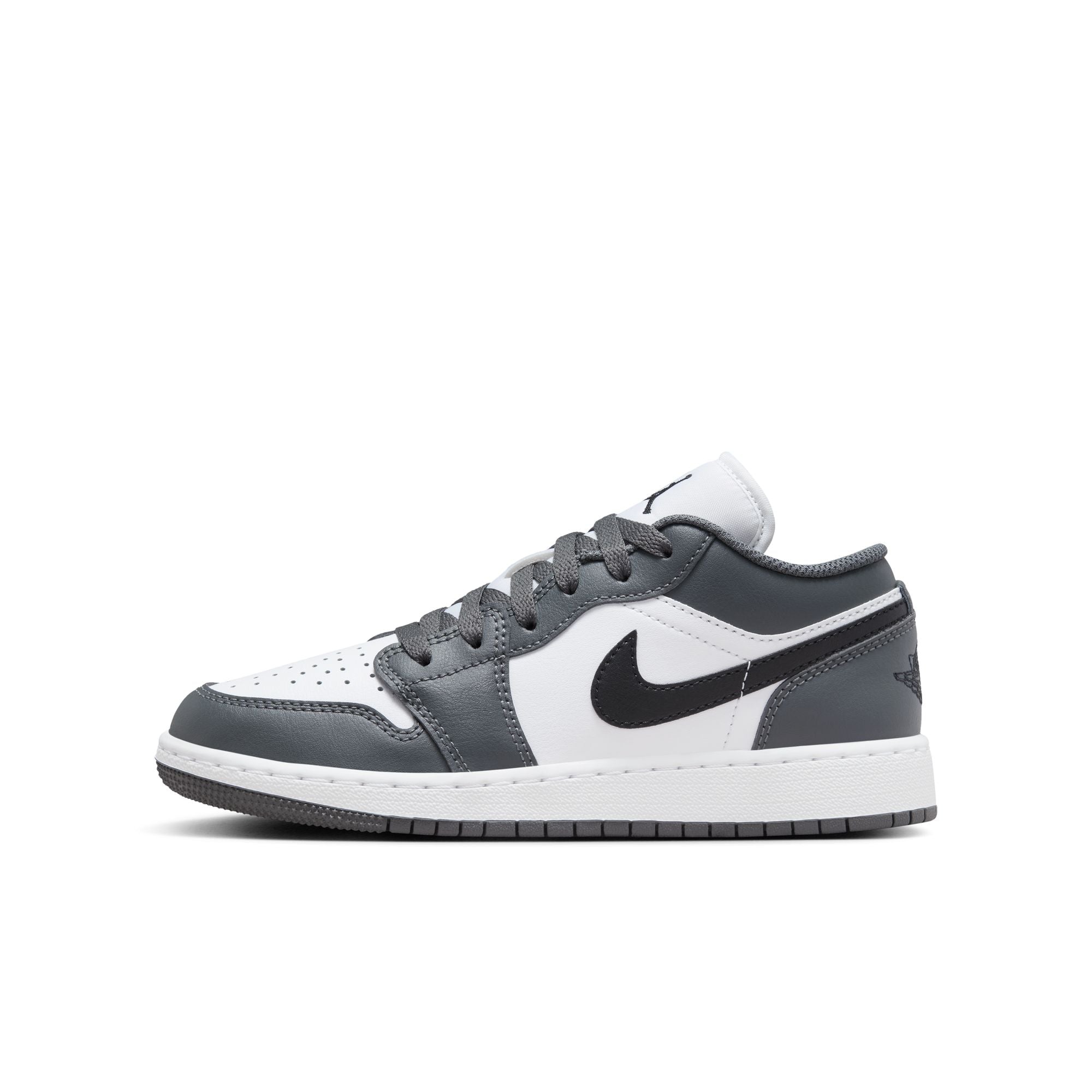 KIDS AIR JORDAN 1 LOW GS (WHITE/BLACK/IRON GREY)