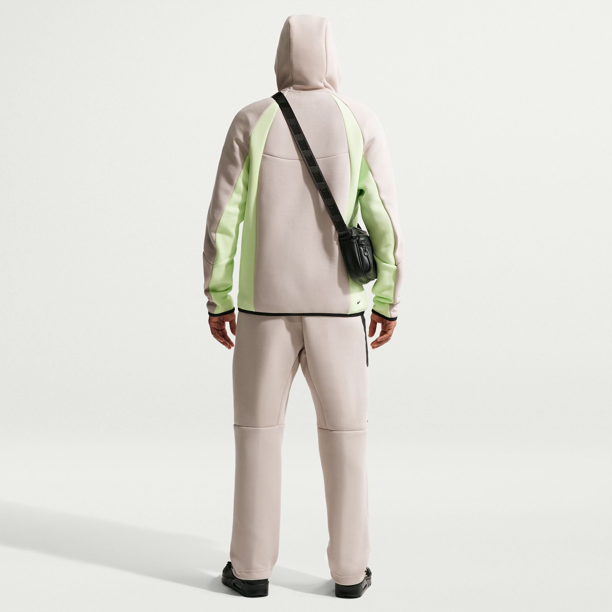 MENS NIKE TECH COLOR BLOCK FZ WARMUP (CREAM II/LT LIQUID LIME/BLACK)