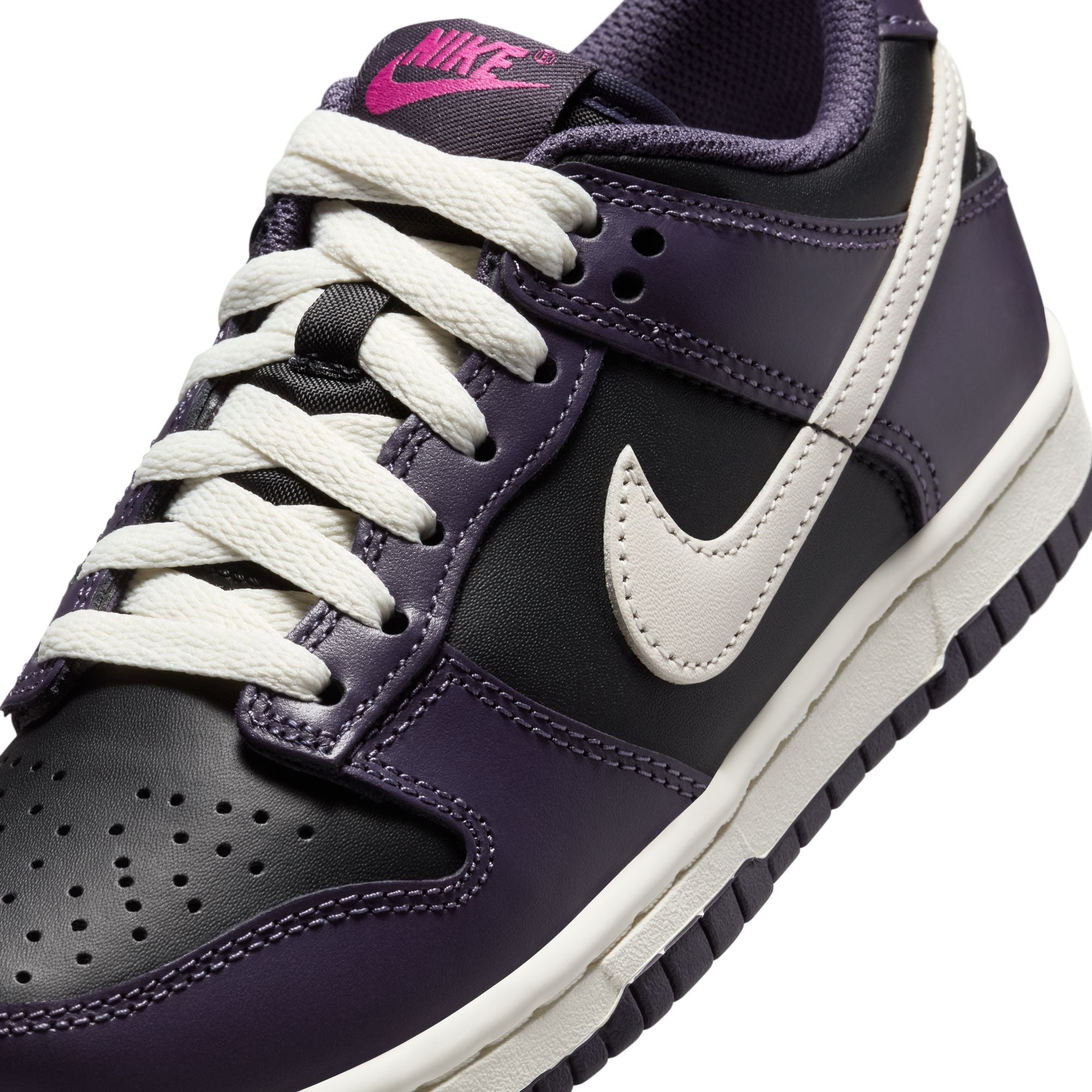 KIDS NIKE DUNK LOW GS (BLACK/PALE IVORY/DARK RAISIN/SAIL)