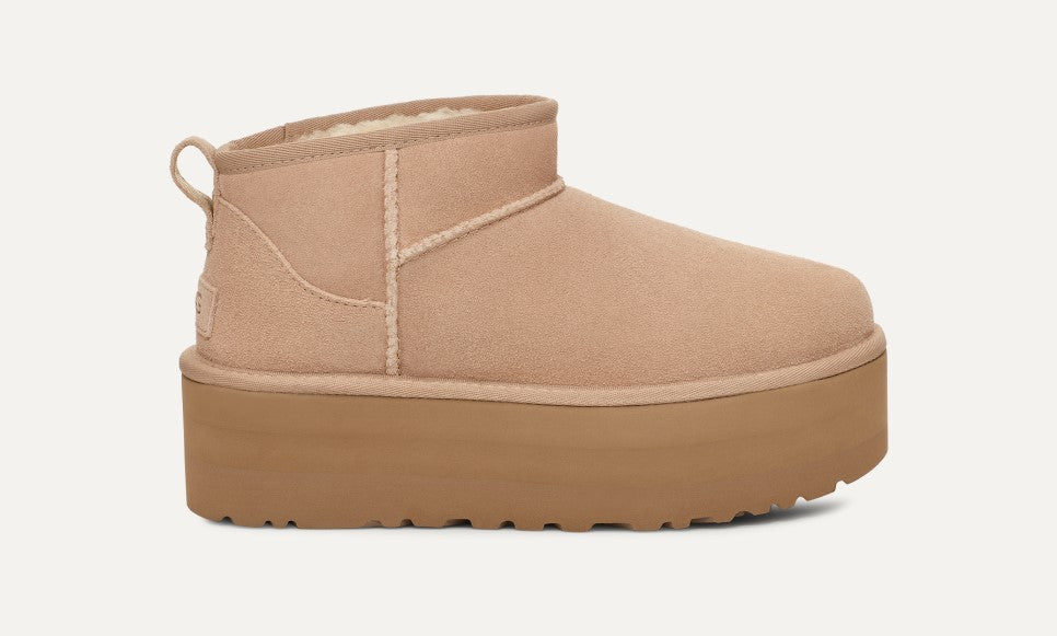 WOMENS UGG CLASSIC ULTRA MINI PLATFORM (SAND)