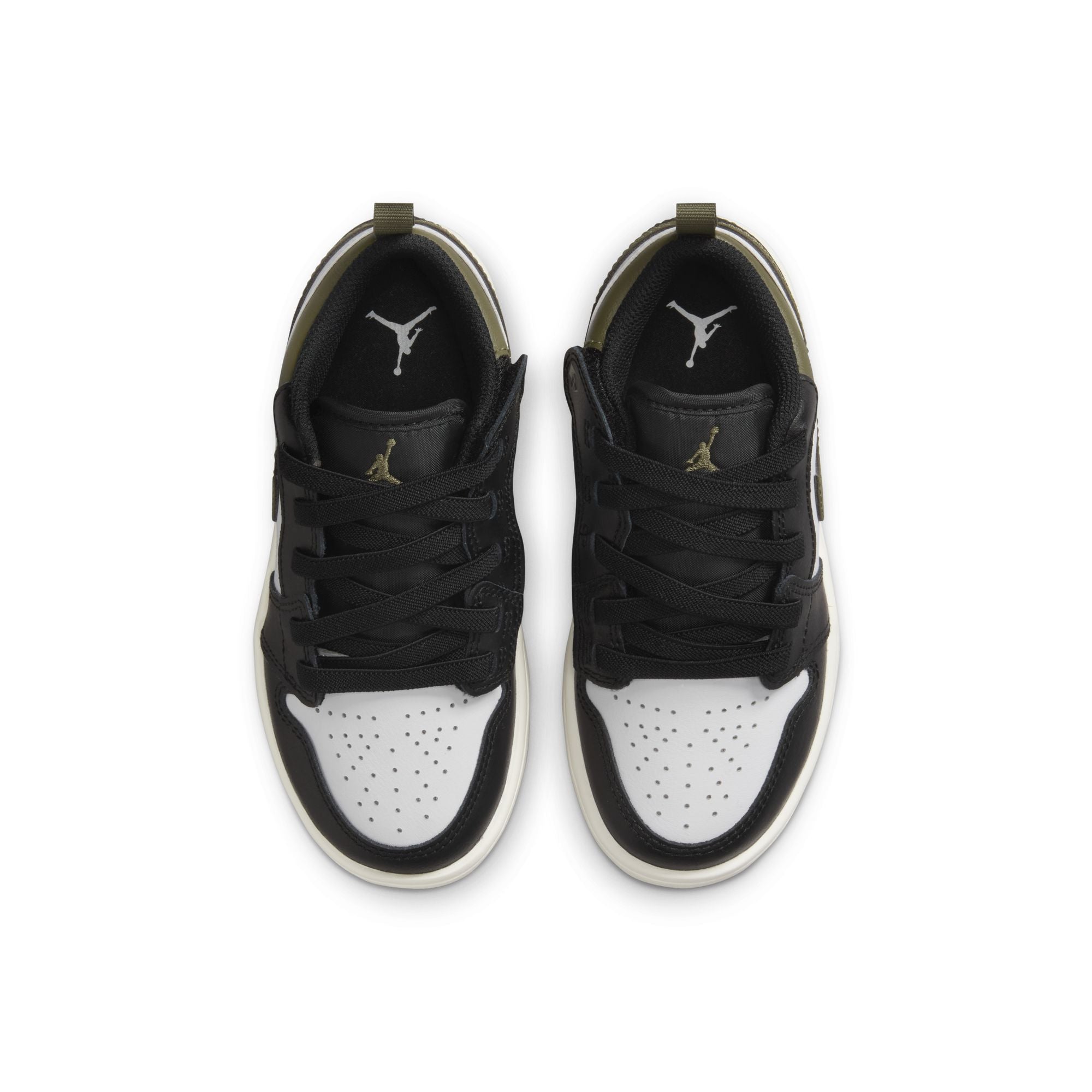 KIDS JORDAN 1 LOW ALT PS (BLACK/WHITE/MEDIUM OLIVE/SAIL)