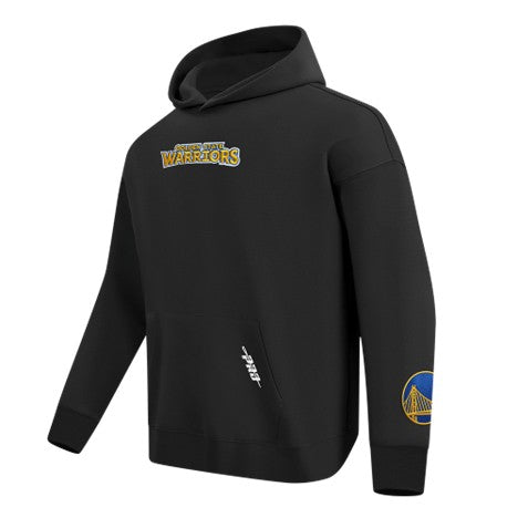 MENS PRO STANDARD GOLDEN STATE WARRIORS WINGSPAN M DROP SHOULDER FLC PO HOODIE (BLACK)