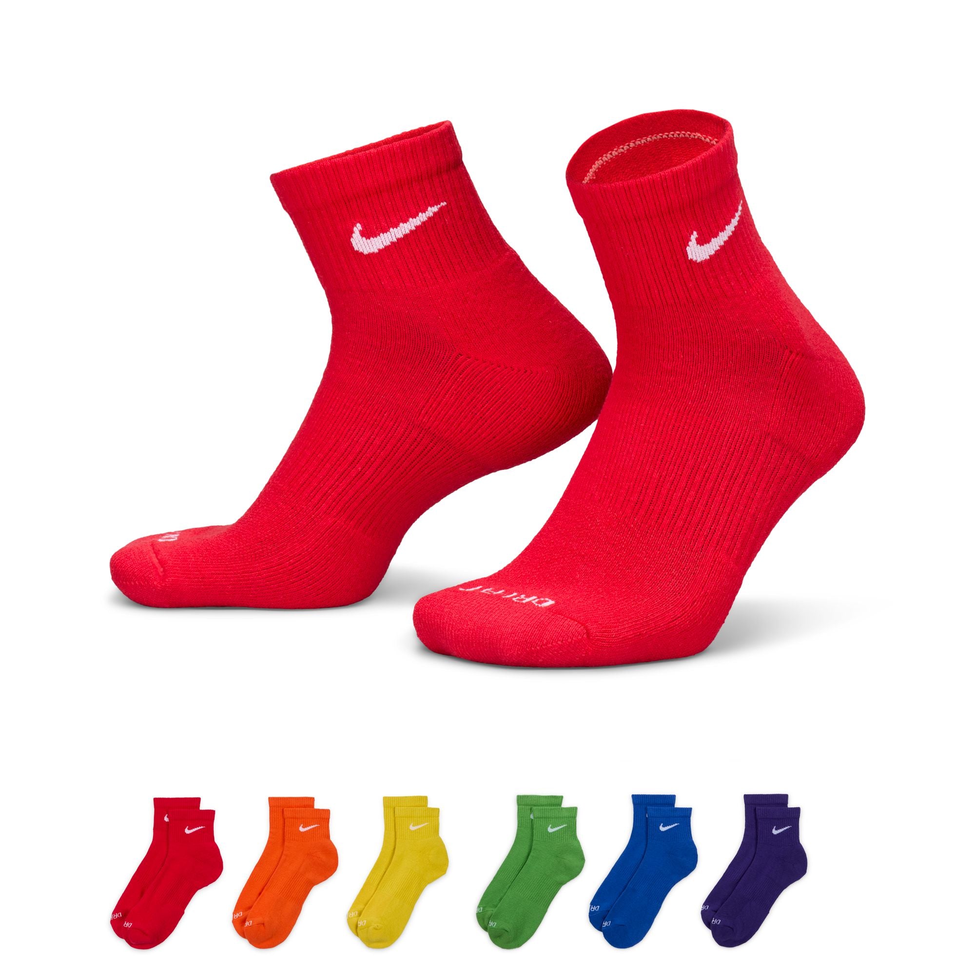 UNISEX NIKE EVERYDAY PLUS CUSHIONED TRAINING ANKLE SOCKS (MULTI COLOR)