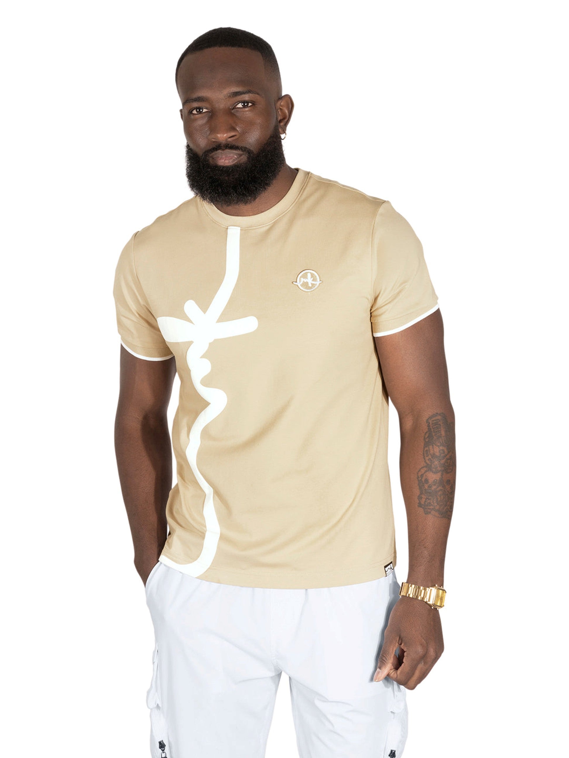 MENS MAKOBI SORRENTO MK T-SHIRT (KHAKI)