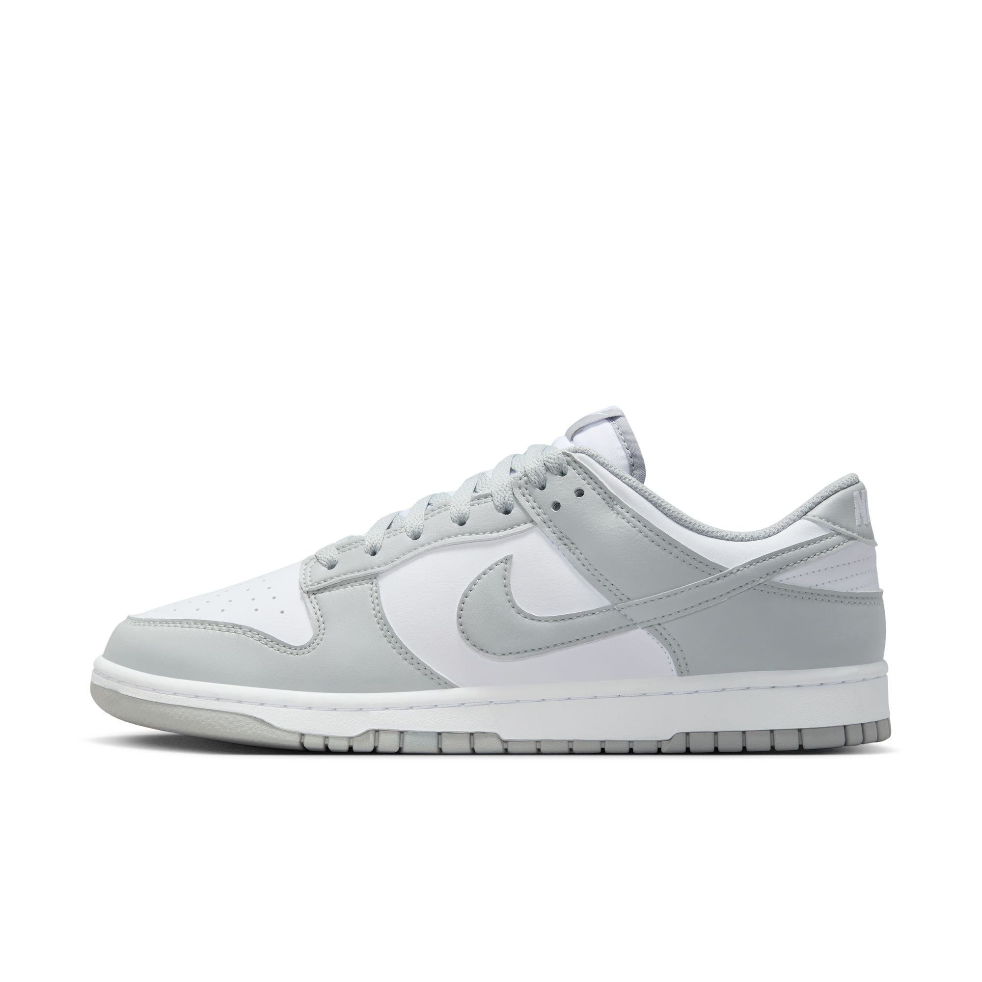 MENS NIKE DUNK LOW RETRO (WHITE/LT SMOKE GREY)