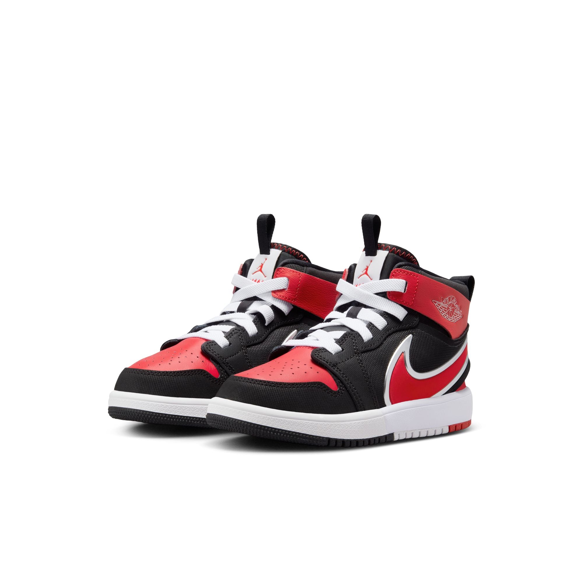 KIDS JORDAN 1 MID RM EASYON PS (BLACK/UNIVERSITY RED/WHITE)