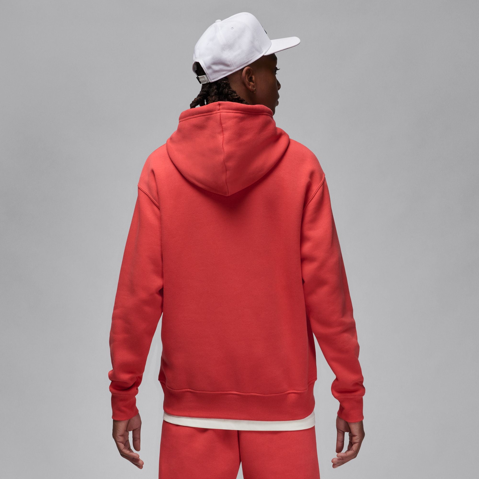 MENS JORDAN ESSENTIALS FLEECE HOODIE (LOBSTER/GYM RED)