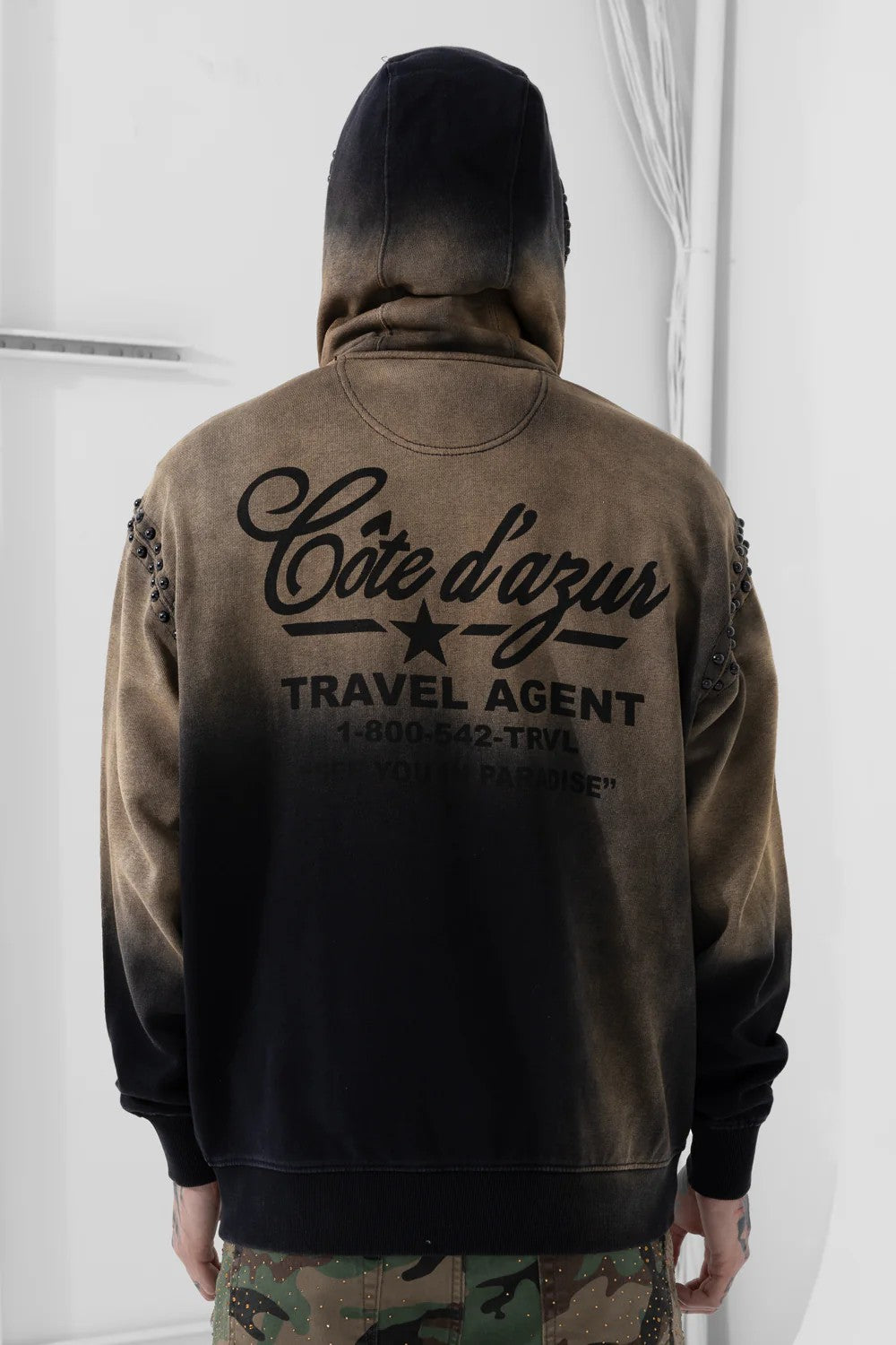 MENS JORDAN CRAIG ICON ZIP UP HOODIE (NATURE BLACK)