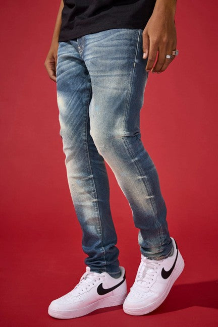 MENS JORDAN CRAIG SEAN FIT KEVLAR DENIM (CLEAR COATED BLUE)