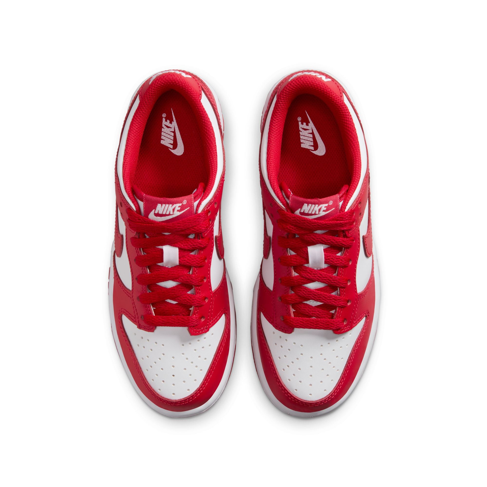 KIDS NIKE DUNK LOW GS (WHITE/UNIVERSITY RED)