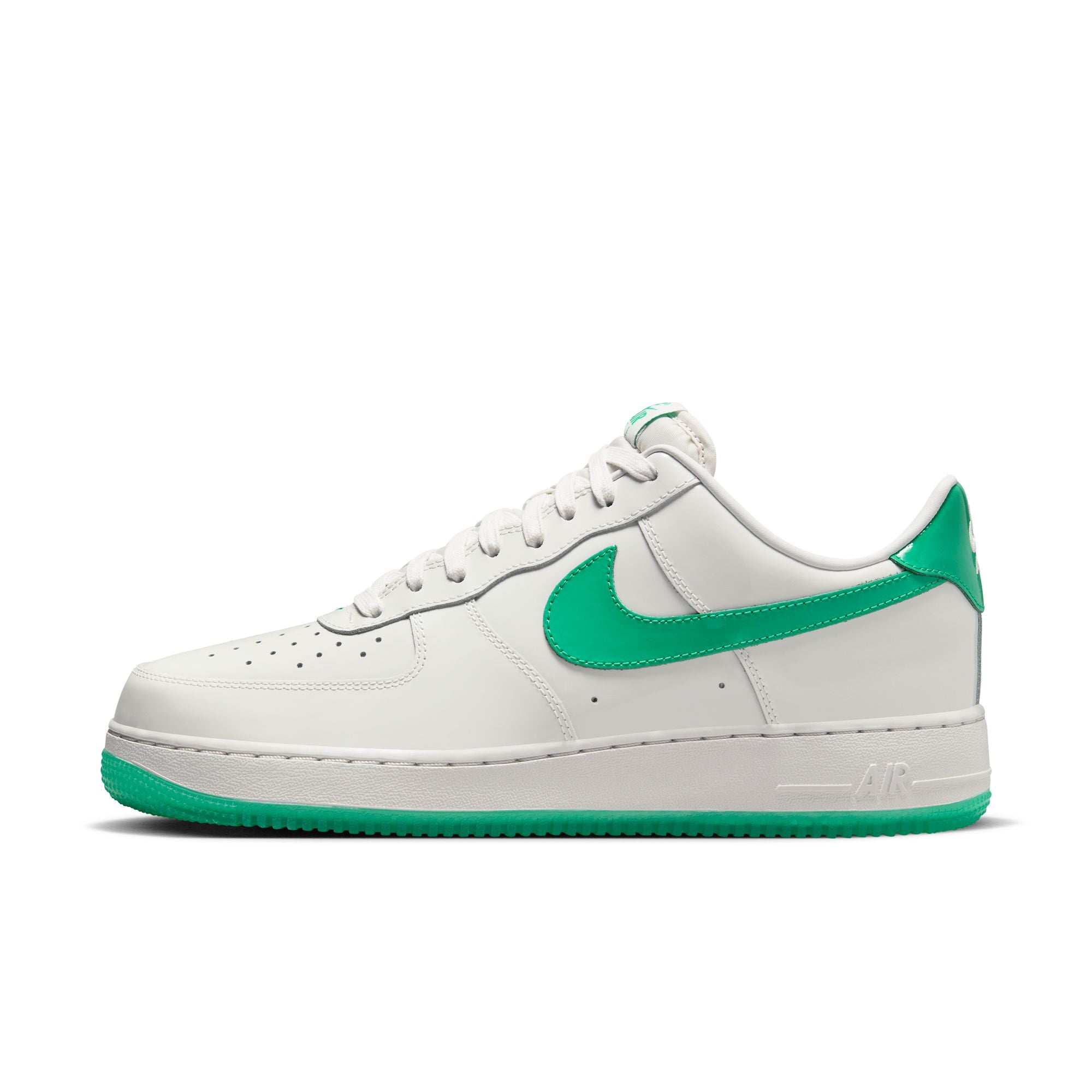 MENS NIKE AIR FORCE 1 LOW (PLATINUM TINT/STADIUM GREEN)