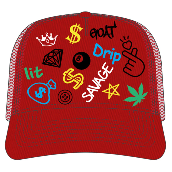 MUKA G.O.A.T. TRUCKER HAT (RED)