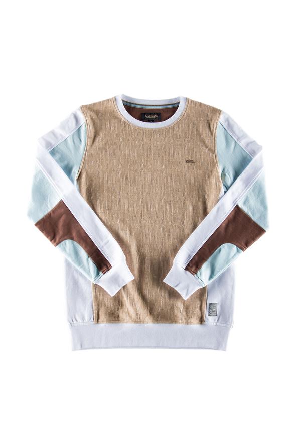 TERRY | MEN'S LONG SLEEVE KNIT COLOR BLOCKED PULLOVER (DRIFTWOOD)