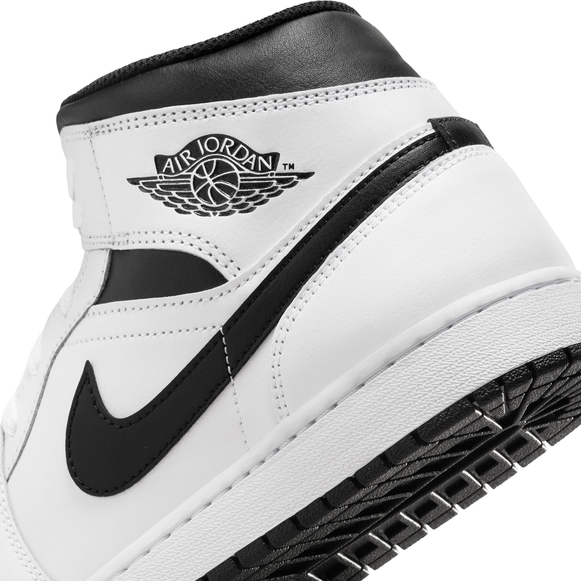 MENS AIR JORDAN 1 MID (WHITE/BLACK)