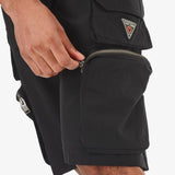 MEN'S LIFE CODE BY COPPER RIVET NYLON SHORTS W/ CARGO POCKETS (BLACK)